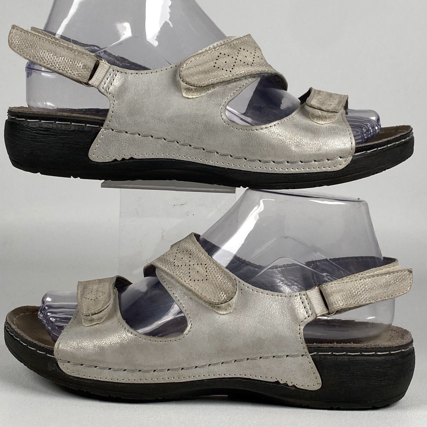 Vintage Naot Sandal Women Leather Ankle Strap Flat Rubber Insole Hook & Loop 38 Brown 8 EU 38 Size Footbed Sandals Accessories Size US 8 / IT 38 - 7 Thumbnail