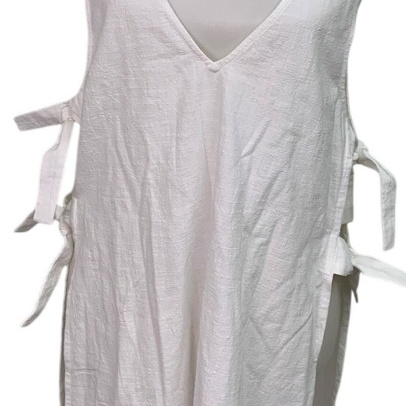 American Eagle Outfitters New Aerie Side Tie White Cotton Maxi Dress Swim Coverup Cape Size S / US 4 / IT 40 - 5 Thumbnail