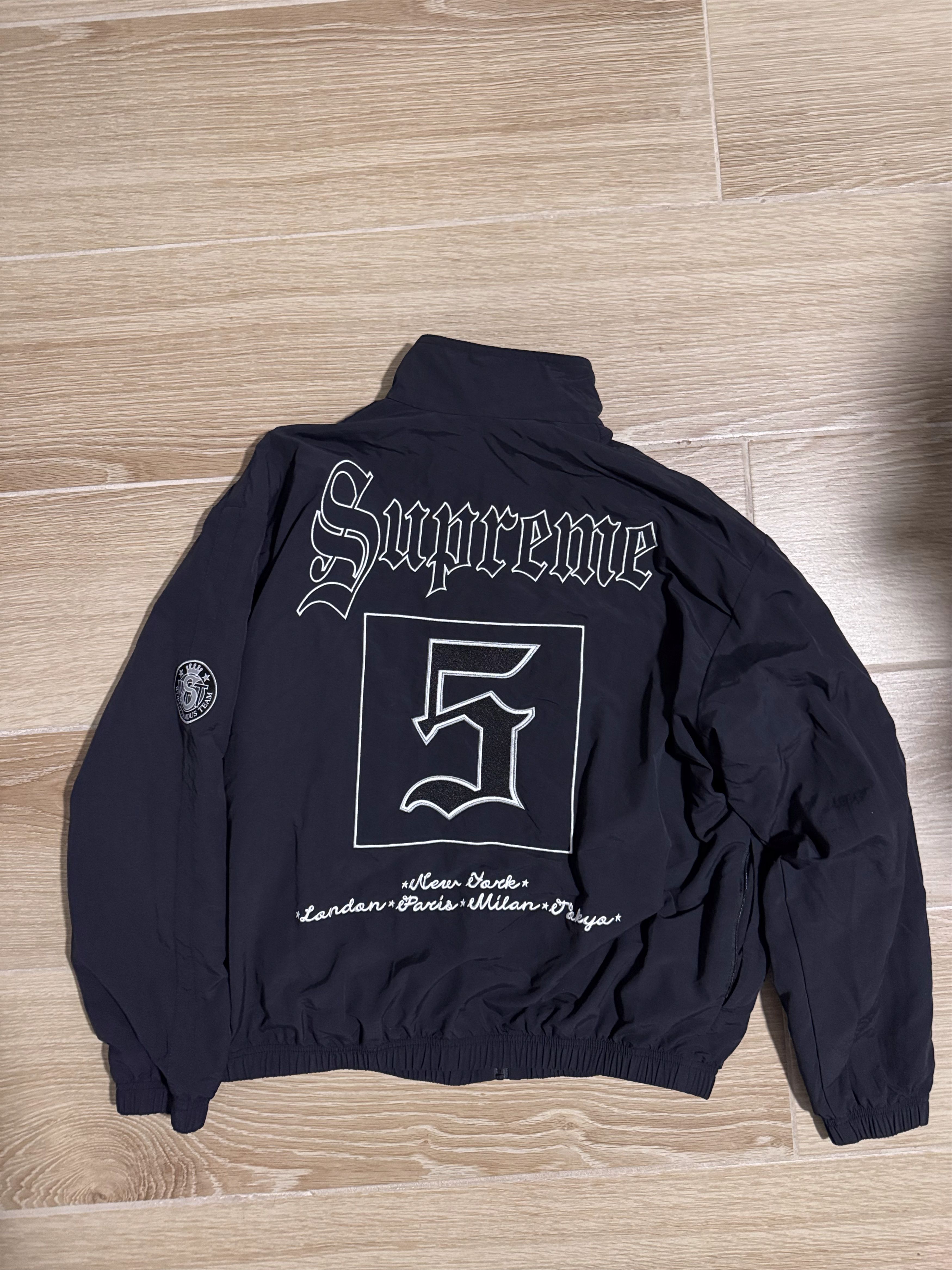 Supreme Supreme Old English Track Jacket Black Size US M / EU 48-50 / 2 - 2 Thumbnail
