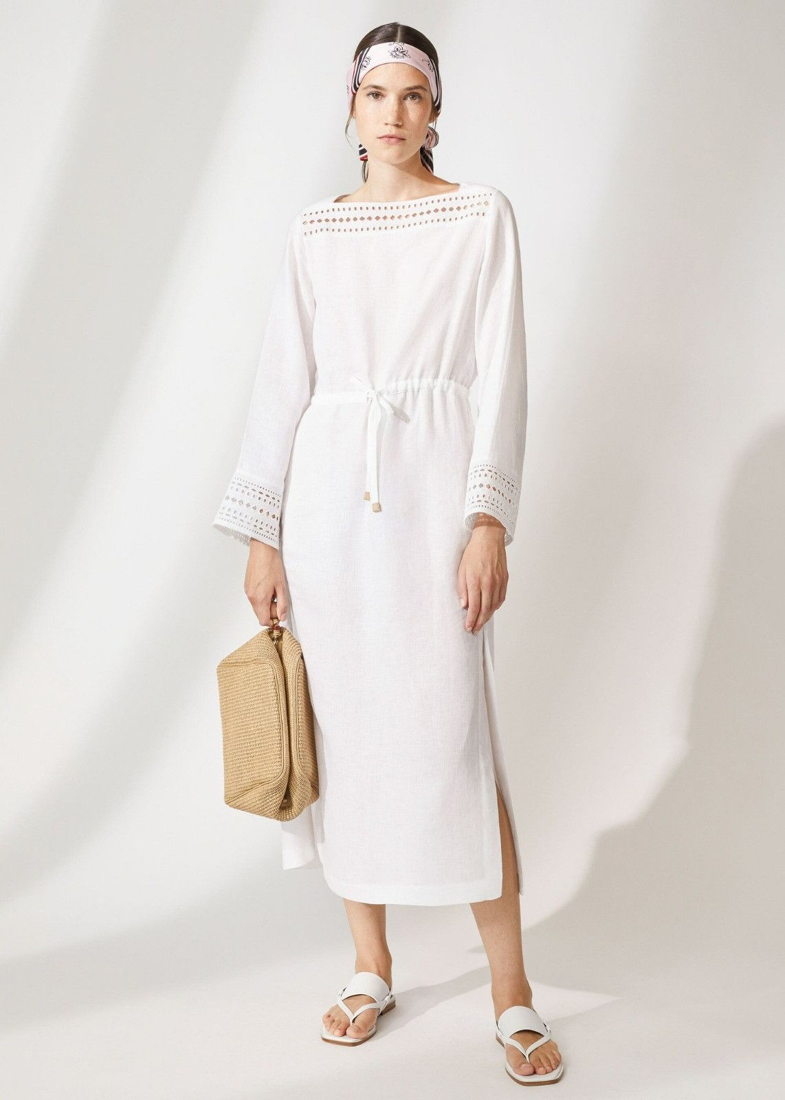 Loro Piana o1srvl11e0424 Dress in White Size S / US 4 / IT 40 - 2 Thumbnail