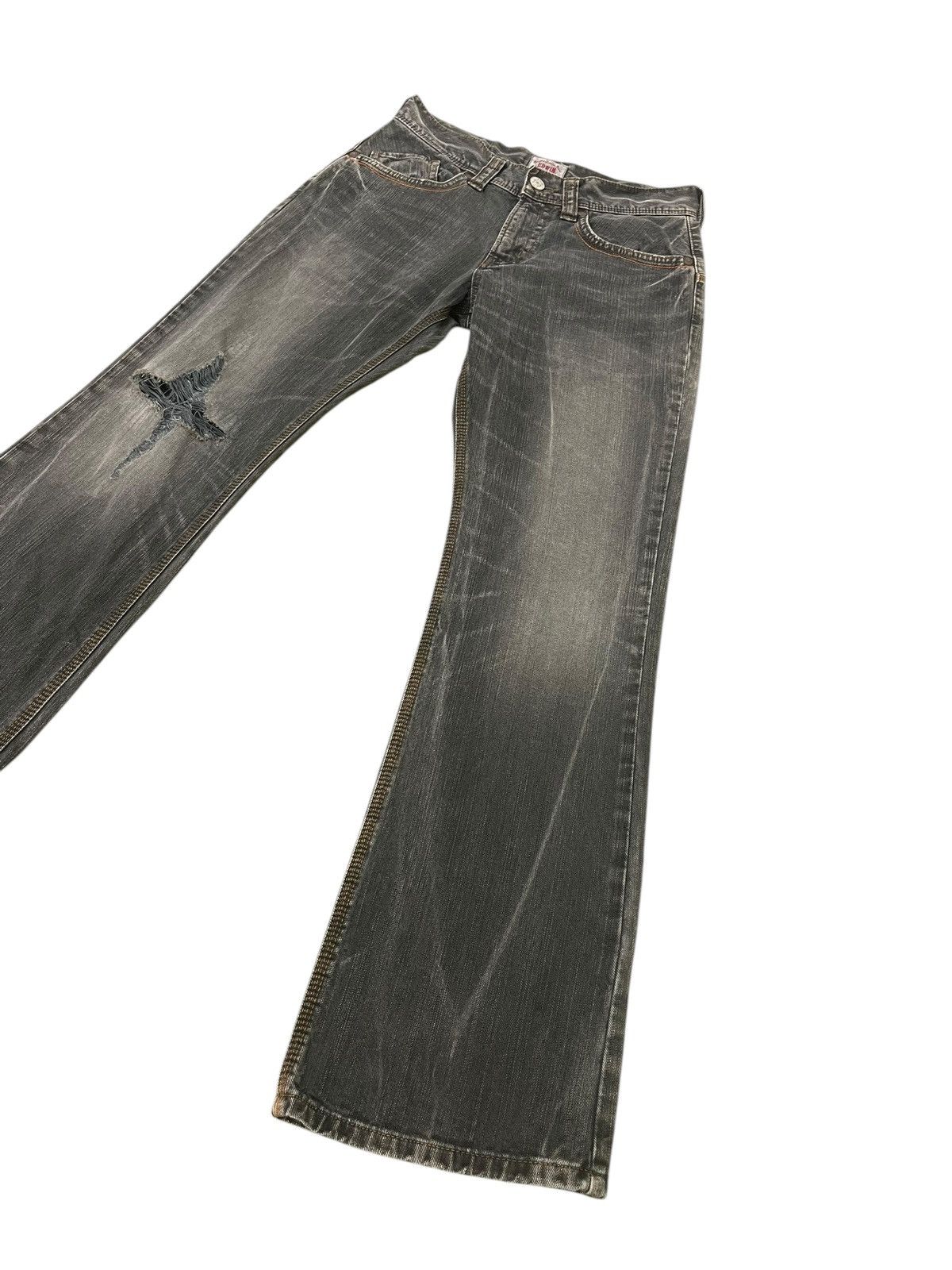 Edwin Flare Jeans Edwin XV Faded Distress Boot Cut 1🟦0 Size US 31 - 3 Thumbnail