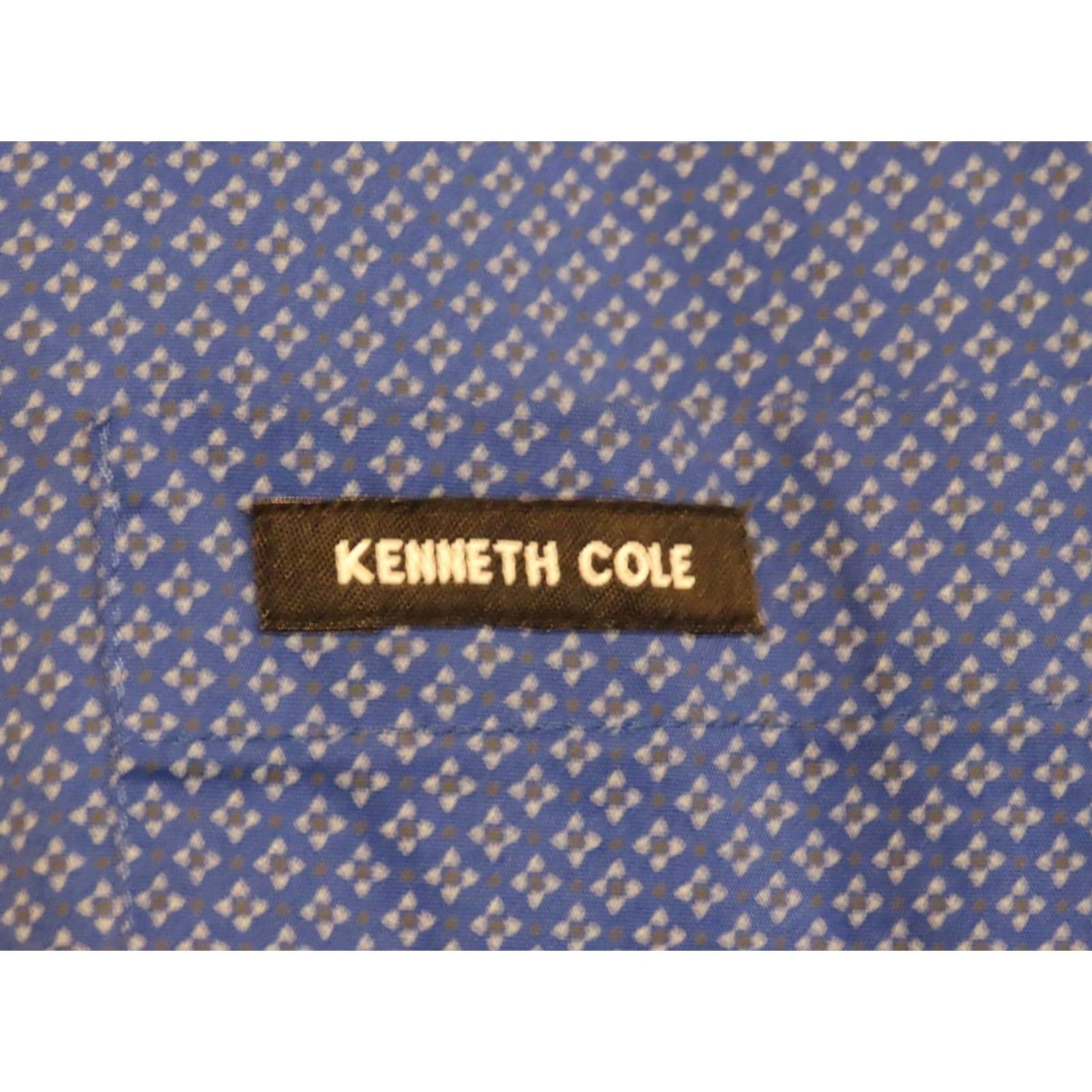 Kenneth Cole Kenneth Cole Shirt Men's XL Blue with Gray Trim Button Up Long Sleeve Collared Dress Shirt Regular Fit Size US XL / EU 56 / 4 - 5 Thumbnail