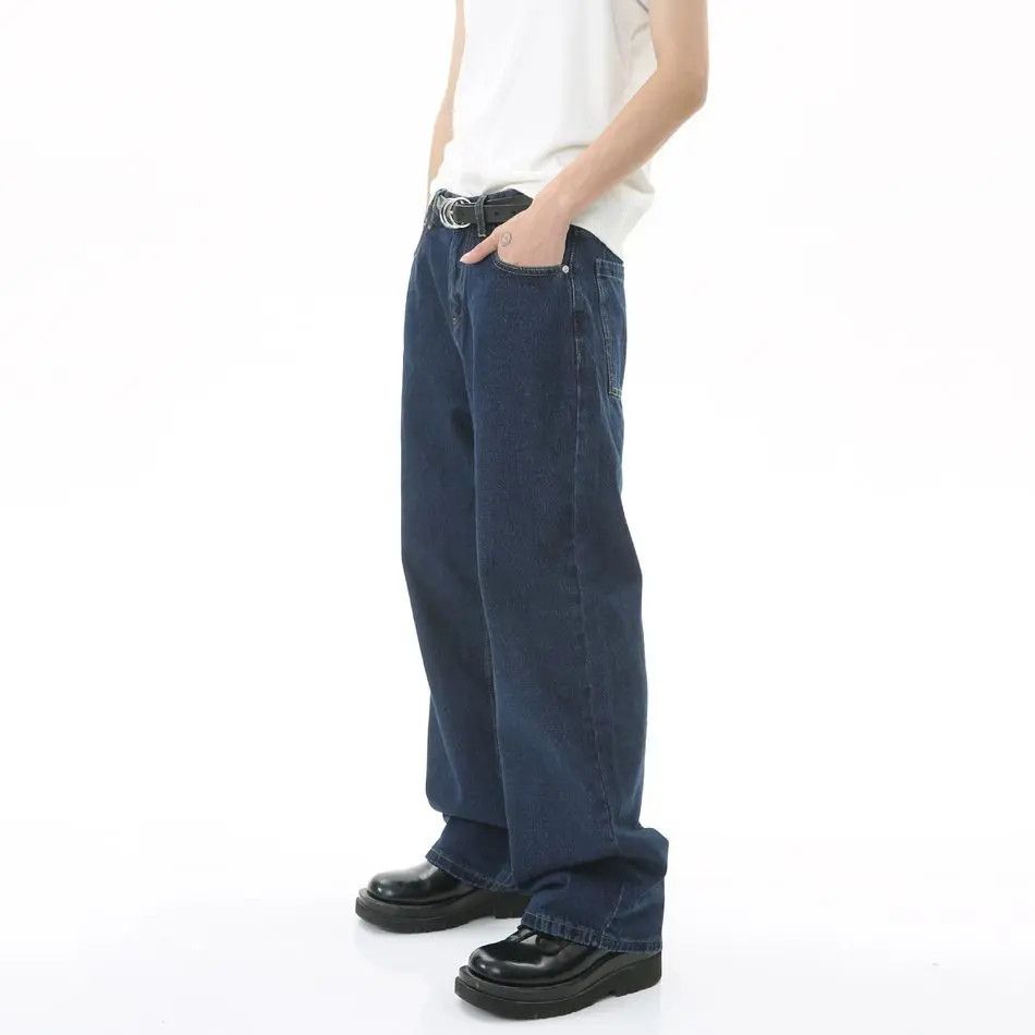 Japanese Brand Retro loose straight leg wide leg jeans Size US 32 / EU 48 - 3 Thumbnail