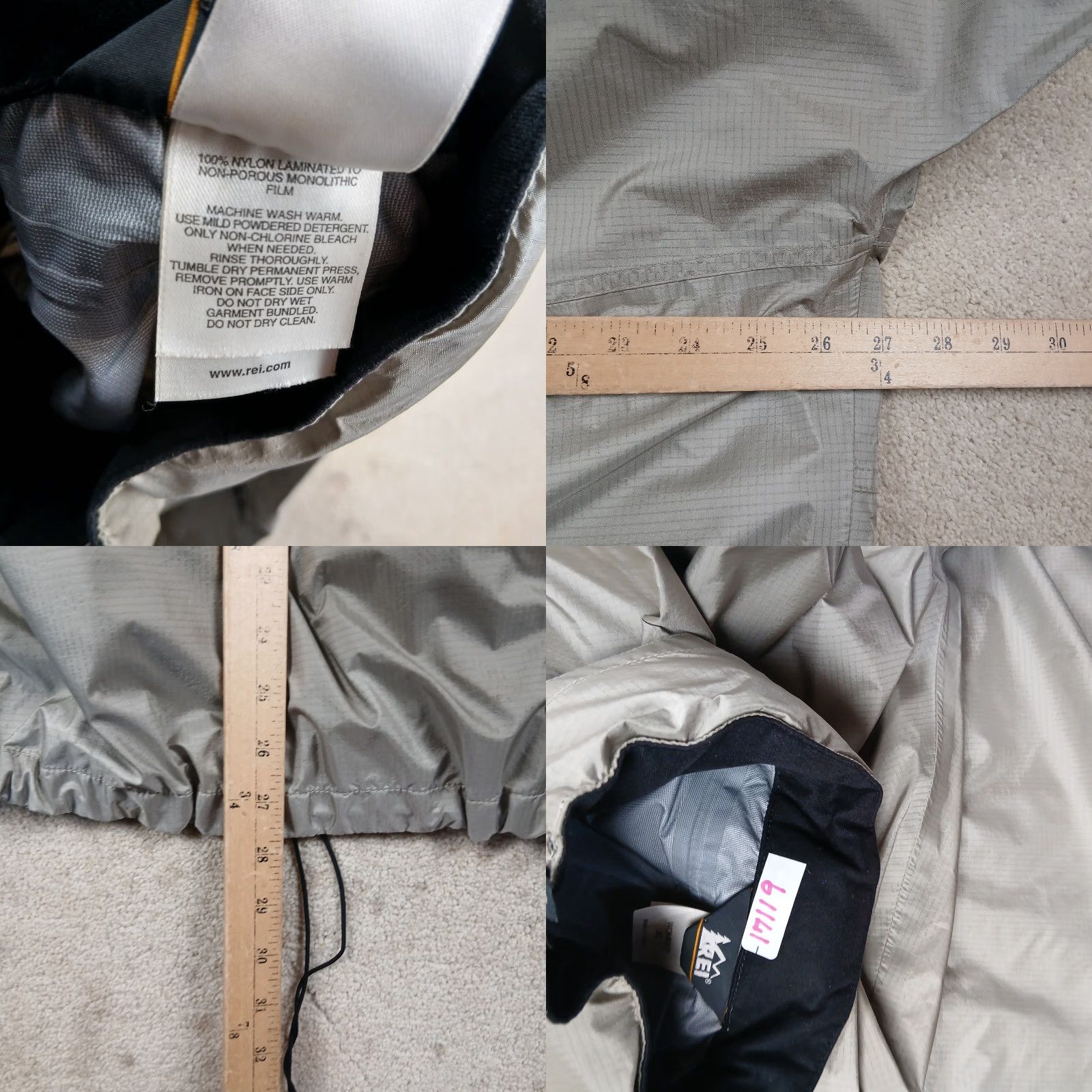 Vintage REI Elements Jacket Womens XL Gray Hooded Full Zip Jacket Size XL / US 12-14 / IT 48-50 - 8 Thumbnail