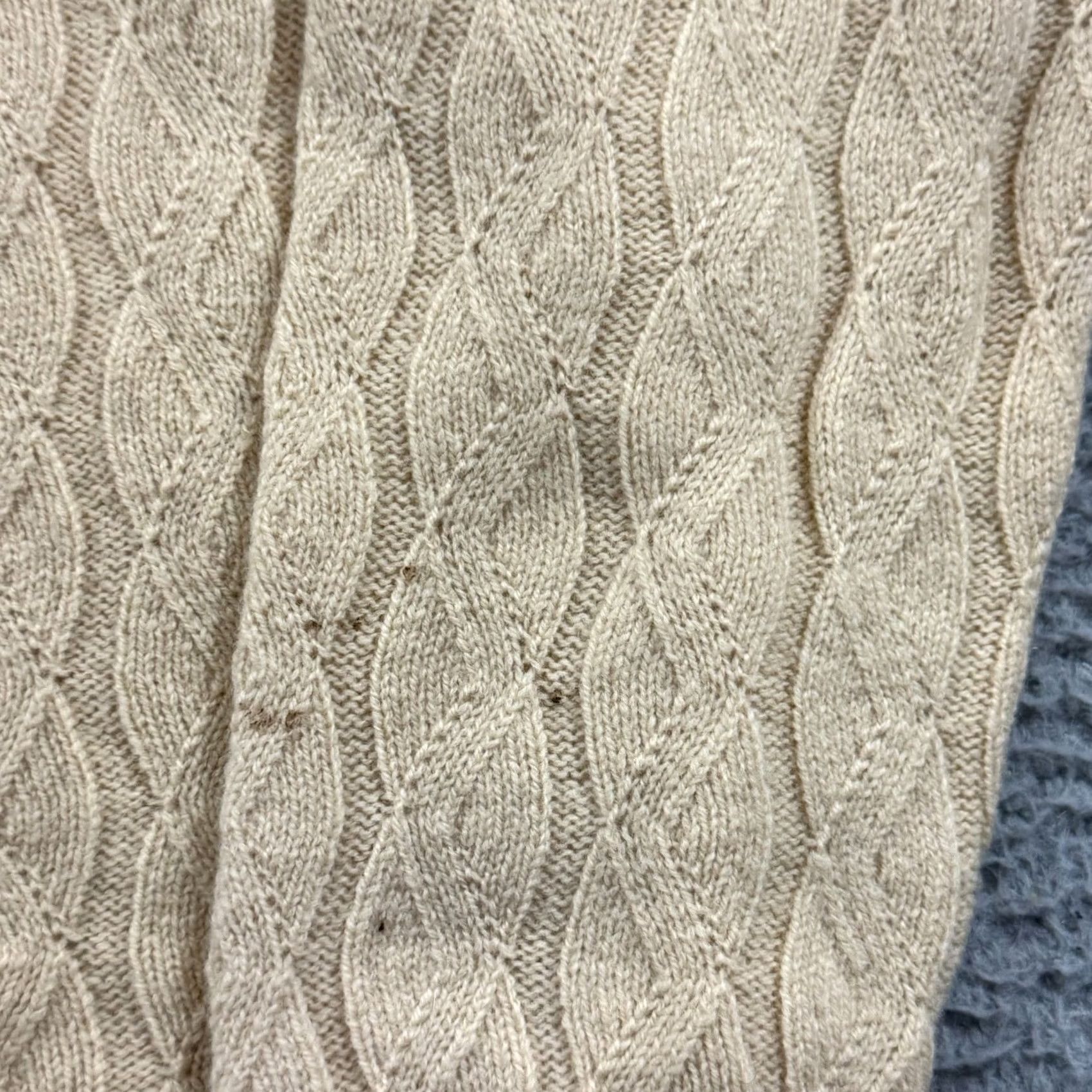 Ann Taylor Ann Taylor Turtleneck Sweater Womens L Yellow Cable Knit Lambswool Long Sleeve Size L / US 10 / IT 46 - 6 Thumbnail