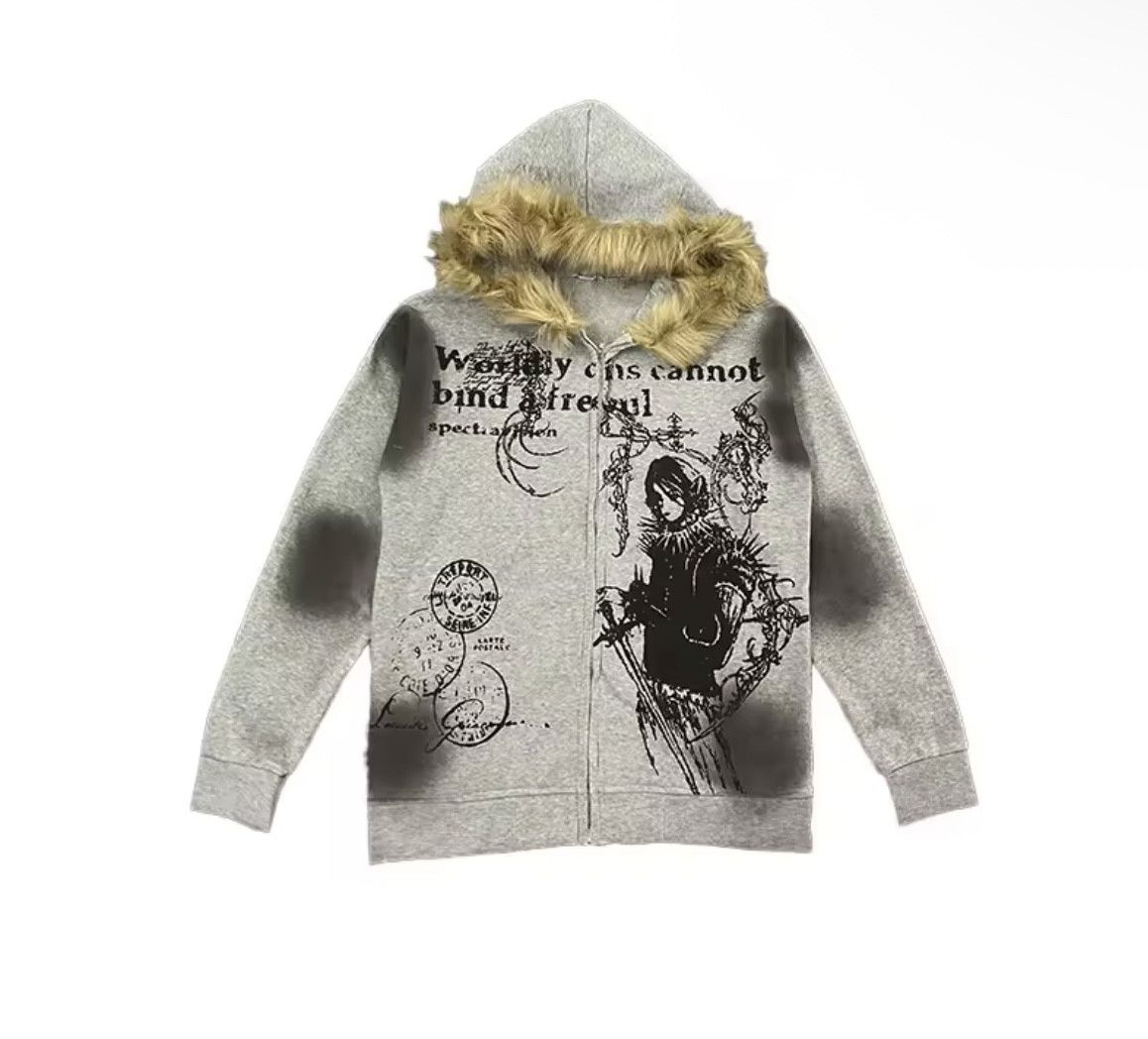 Other Fashion Punk Goth Grunge Sword Vampire Prince Fur Hoodies Size US S / EU 44-46 / 1 - 1 Thumbnail