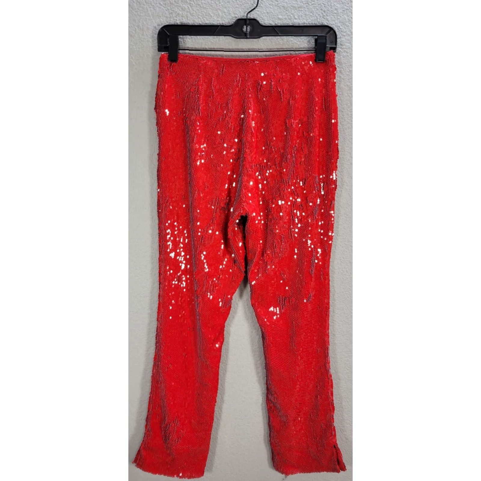 Vintage INC Womens International Concepts Tie Waist Sequin Side Slit Pants XS Red Bootcut Baggy? No, Pants is enough Size 26" / US 2 / IT 38 - 6 Thumbnail