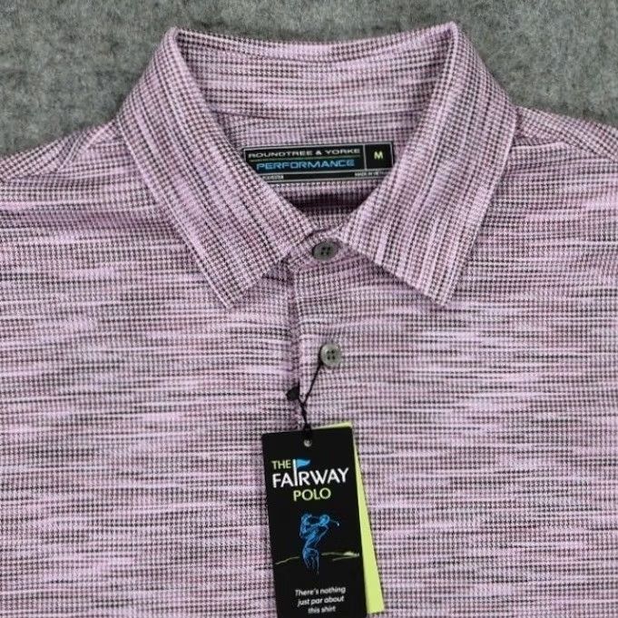 Roundtree & Yorke Roundtree & Yorke Performance Polo Mens Medium Purple NWT Fairway Size US M / EU 48-50 / 2 - 5 Thumbnail
