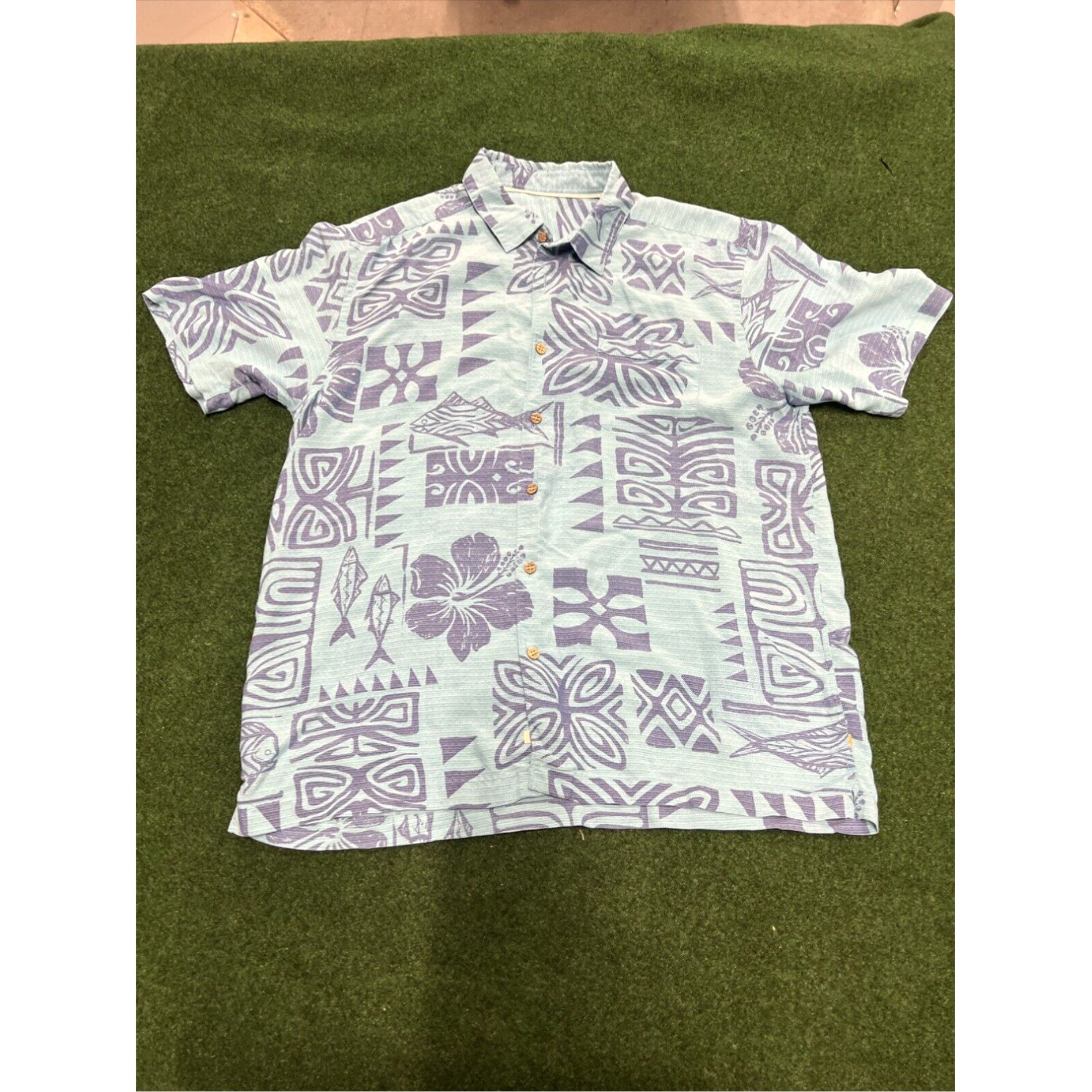 Quiksilver Hawaiian Floral Print Mens XL Short Sleeve Quiksilver Waterman Shirt Size US XL / EU 56 / 4 - 1 Thumbnail