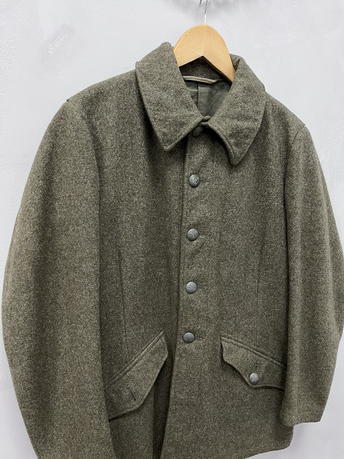 Japanese Brand × Vintage Vintage Wool Jacket Swedish Military 1955 Heavy Jacket Army Size US L / EU 52-54 / 3 - 3 Thumbnail