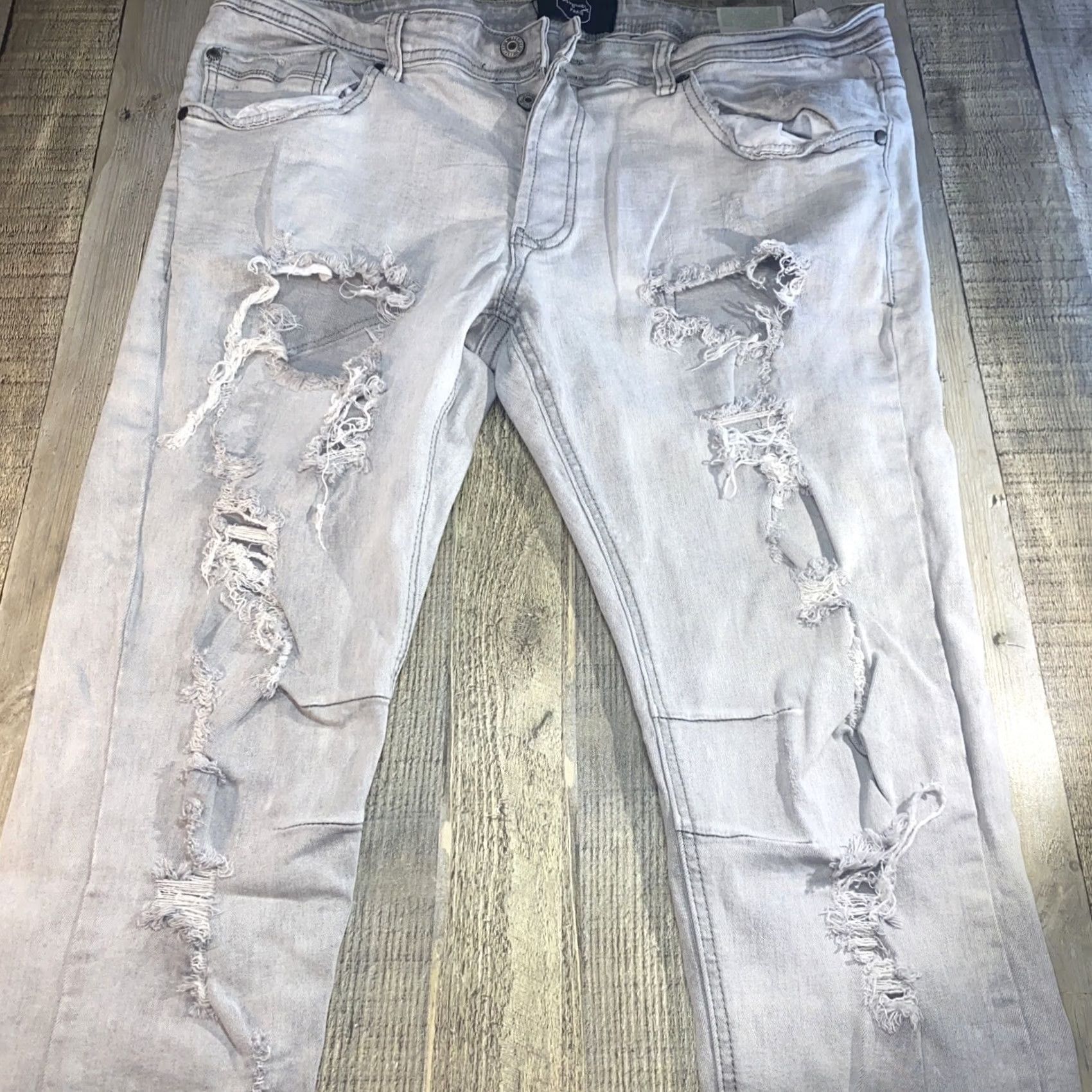 Y/Project Grays Project X Paris Jeans 36 x 32 Gray Skinny Mens Jeans White / Grey 36 Regular Inseam 32 Size US 36 / EU 52 - 2 Thumbnail