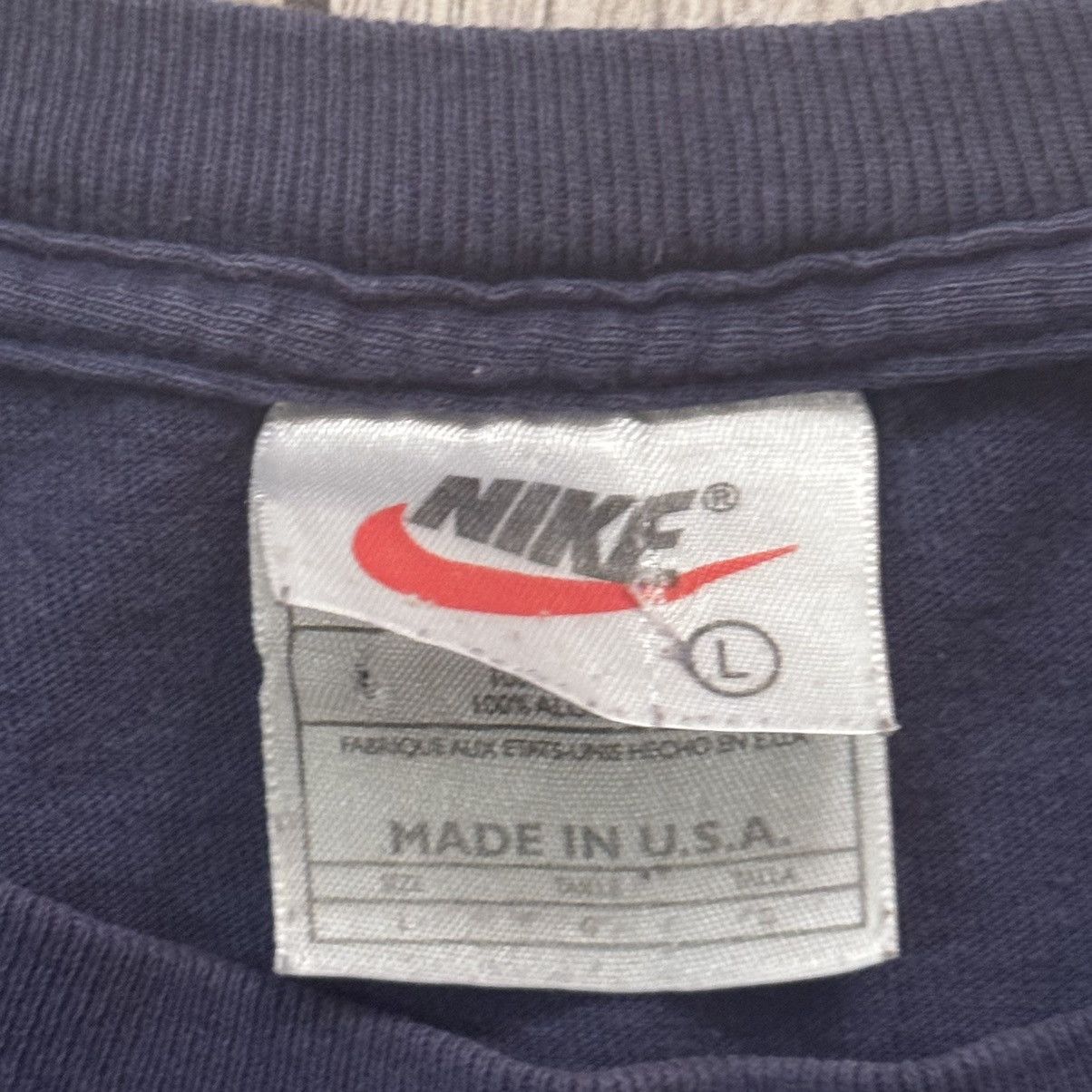 Nike × Stussy Vintage 90s Made In USA Blue Jordan Nike Graphic Tee XL Size US L / EU 52-54 / 3 - 14 Thumbnail