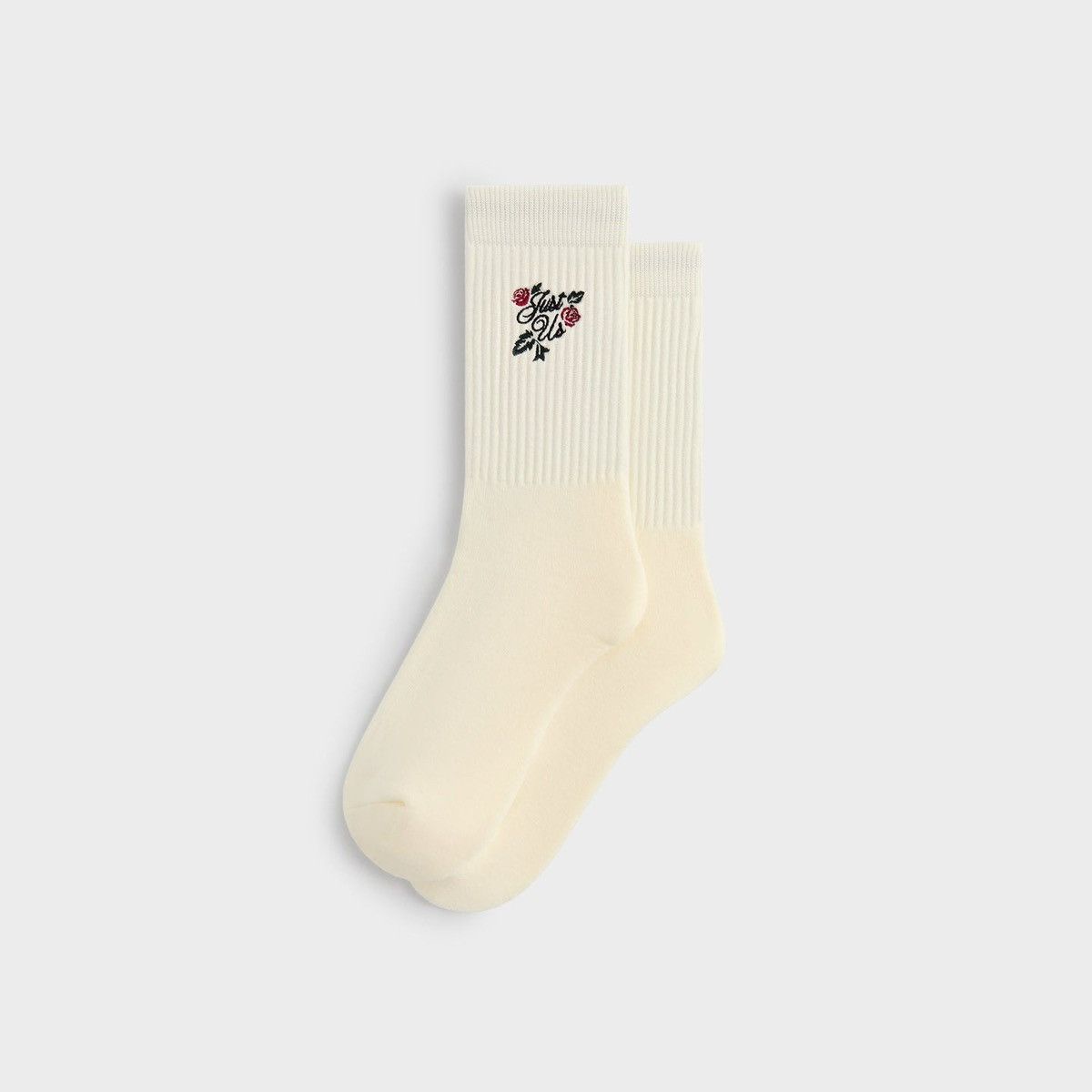 Kith Kith Embroidered Rose White Crew Socks in “Silk” Floral Logo Size ONE SIZE - 1 Thumbnail