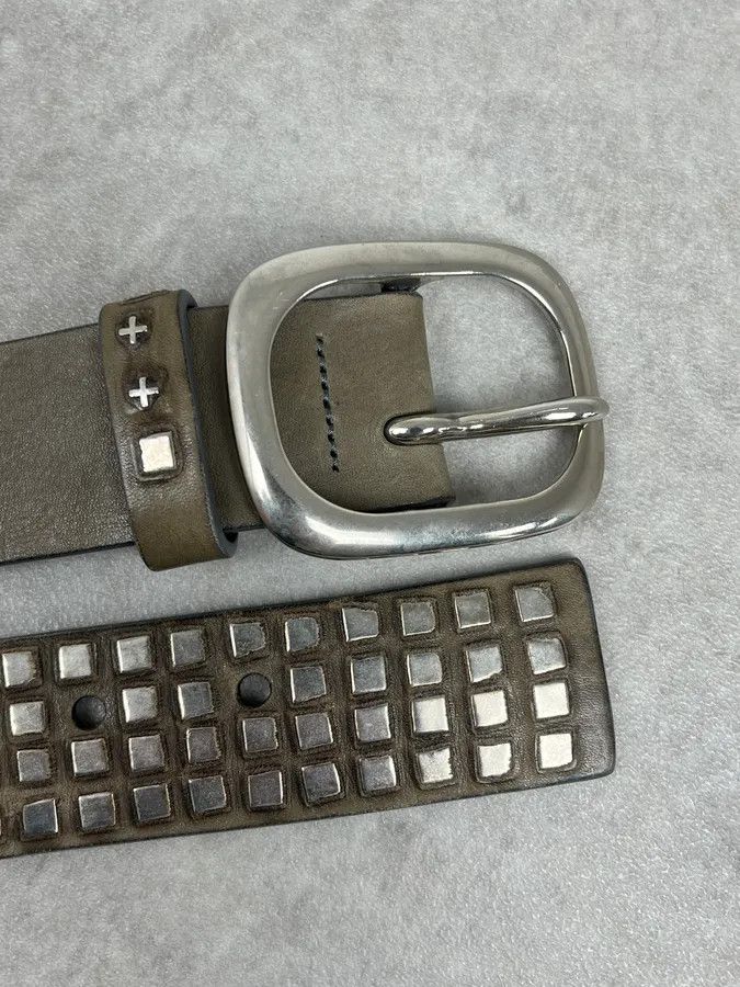 Marithe + Francois Girbaud 2000s Marithe + Francois Girbaud Olive Studded Belt Size ONE SIZE - 5 Thumbnail