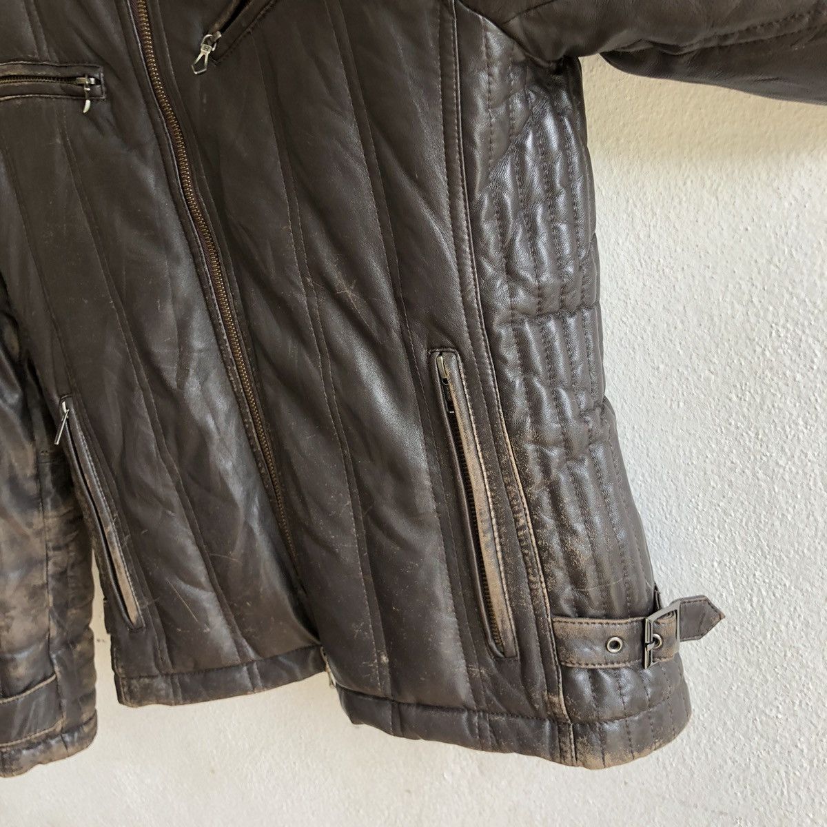 Japanese Brand HARUF distressed moto leather jacket Size US S / EU 44-46 / 1 - 9 Thumbnail