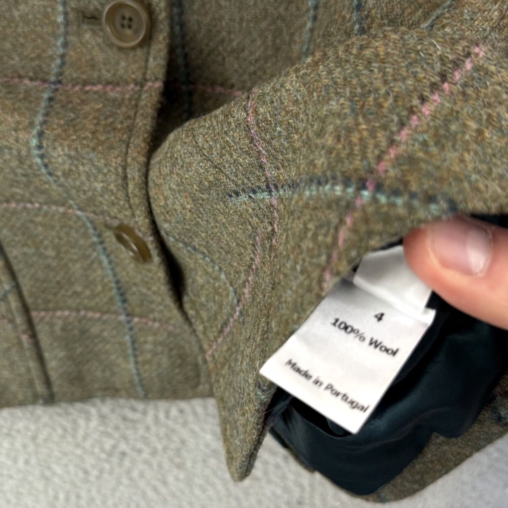 Brooks Brothers VINTAGE Brooks Brothers Blazer Womens 4 Green Tweed Wool Notch 3-Button Single-Breasted Lined Pockets Classic Tailored Jacket Size S / US 4 / IT 40 - 7 Thumbnail