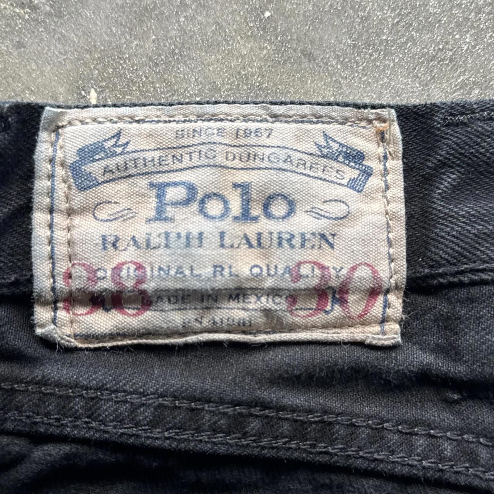 Levi's Polo Ralph Lauren Black Jeans With Red Embroidery Pocket Hit Size US 38 / EU 54 - 6 Thumbnail