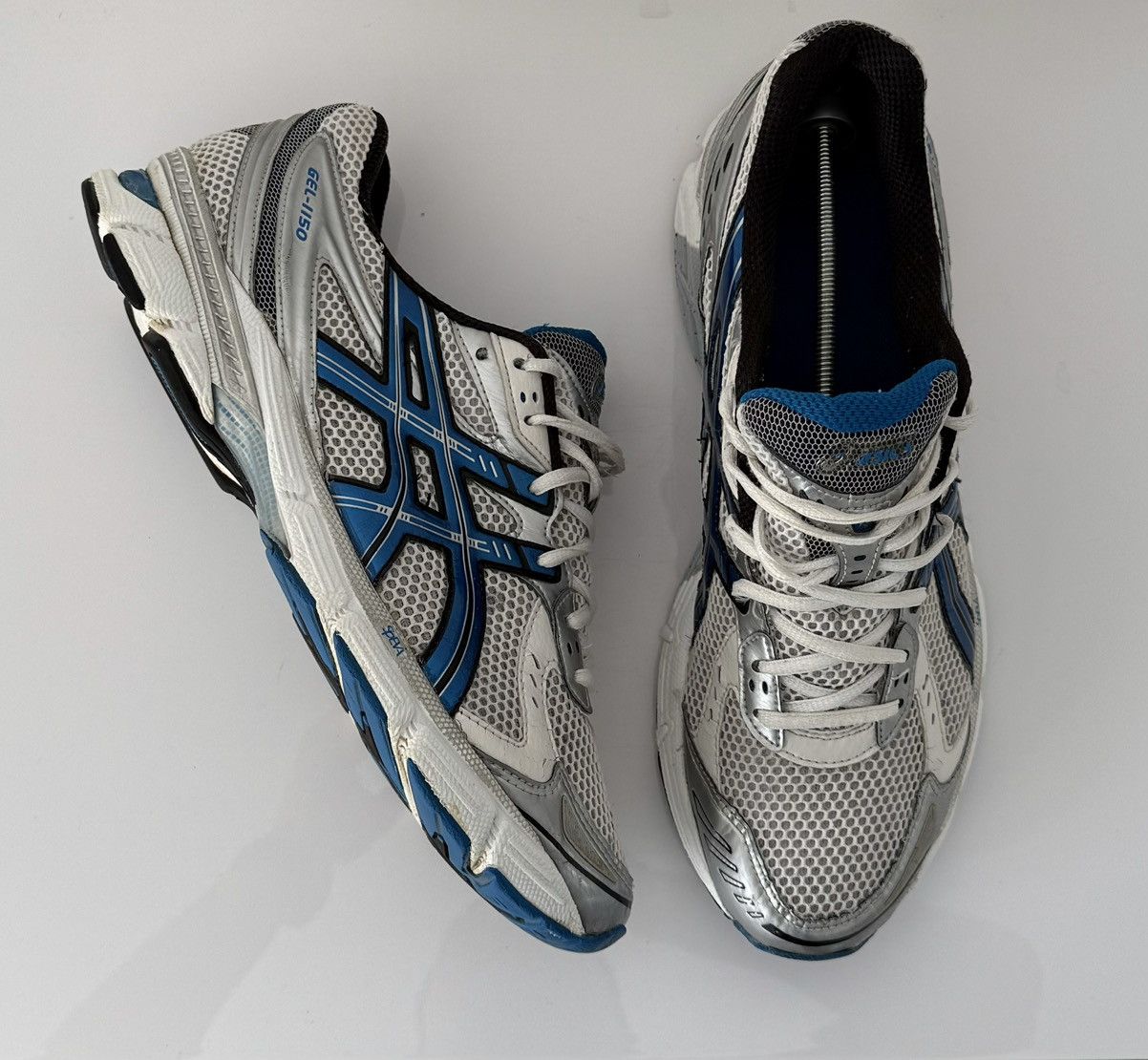 Asics VINTAGE ASICS GEL 1150 HYPE Y2K GORPCORE METAL/BLUE SNEAKERS Size US 11 / EU 44 - 4 Thumbnail