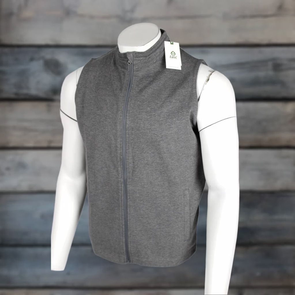 Vintage Tasc Men's Motion Vest Full Zip M Medium Charcoal Heather Gray Size US M / EU 48-50 / 2 - 1 Thumbnail