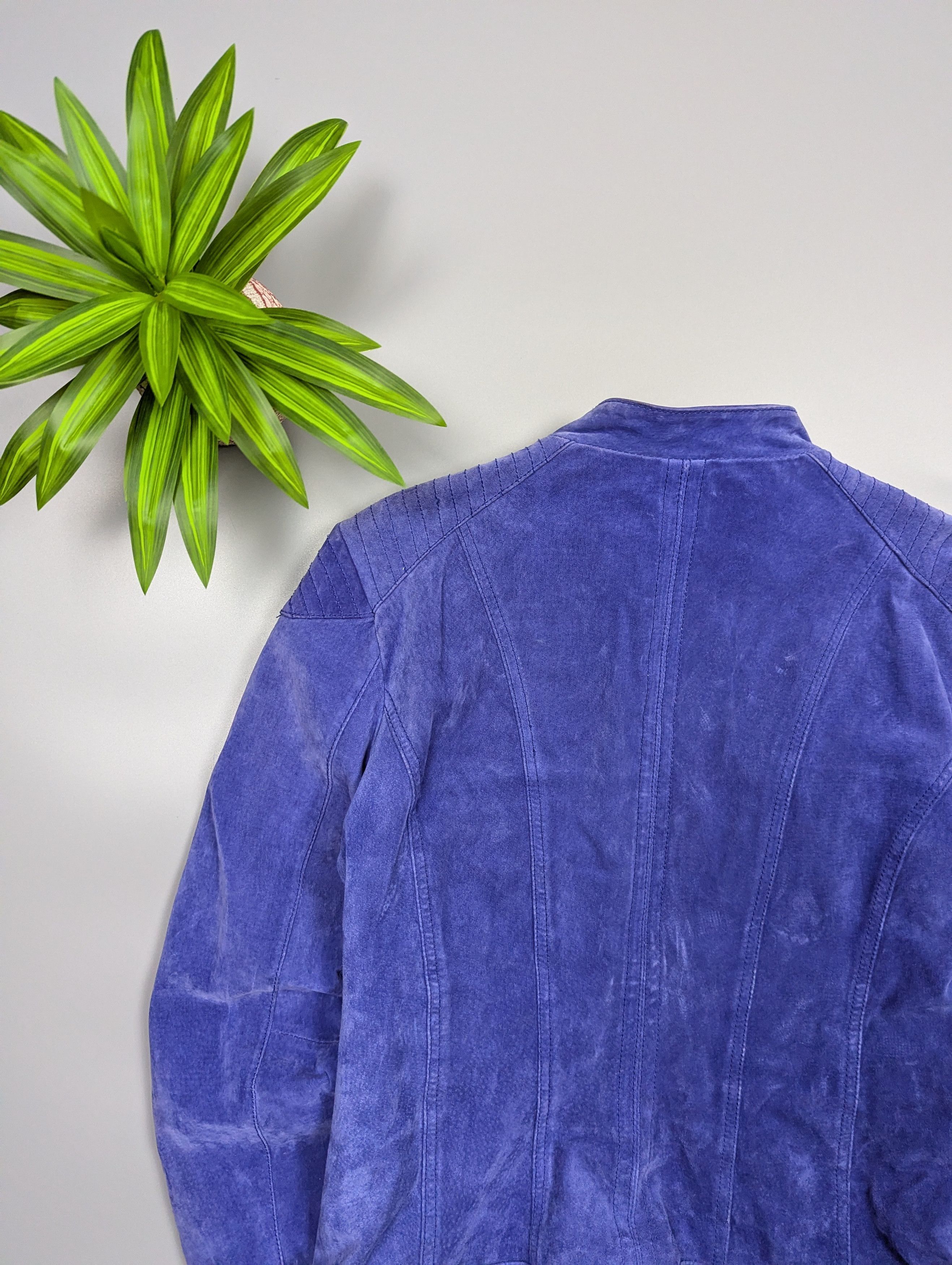 Vintage Vintage Women’s Purple Real Leather Biker Jacket Size M / US 6-8 / IT 42-44 - 14 Thumbnail