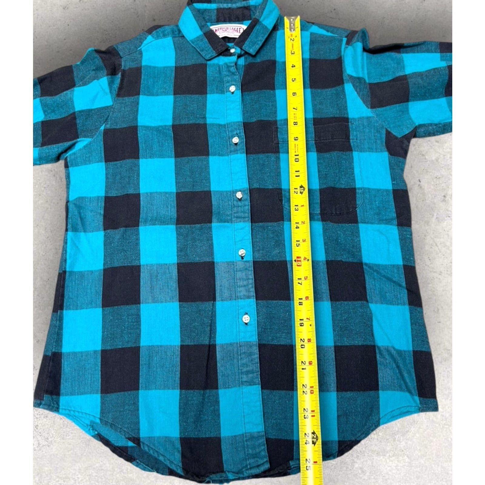 American Eagle Outfitters VINTAGE American Outfitters For Her Womens Grunge 90s Flannel Plaid Teal Blue Shirt M Casual, Travel Womens 90s Grunge USA Pocketed Button-Up Shirt Size M / US 6-8 / IT 42-44 - 6 Thumbnail