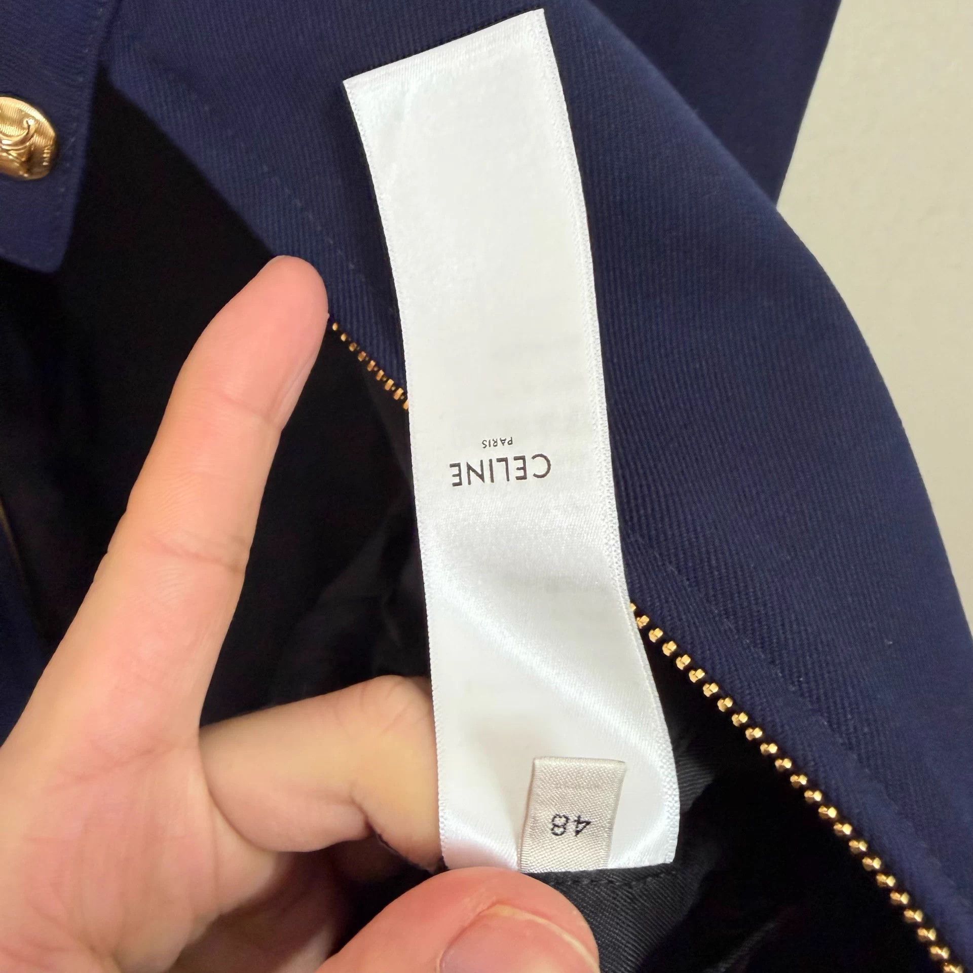 Celine CELINE 25ss stand-collar patch-pocket men's blue jacket Size US M / EU 48-50 / 2 - 9 Thumbnail