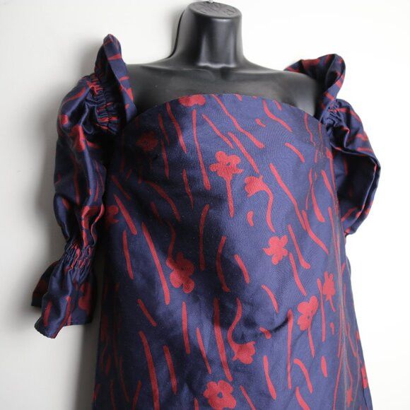 Other C/MEO Collective Sample Indulgent LS Mini Dress Navy Floral Size S / US 4 / IT 40 - 2 Thumbnail