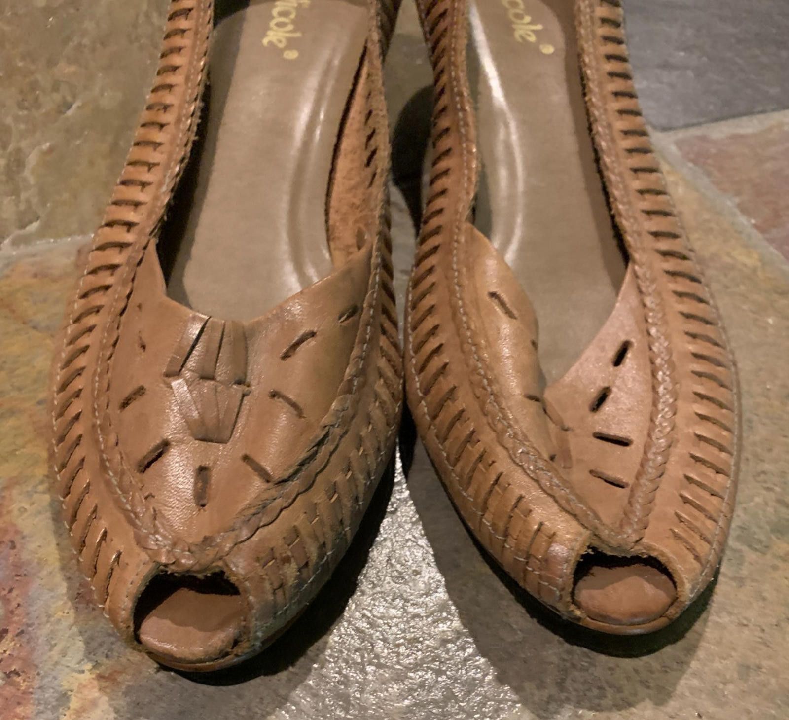 Nicole Club VINTAGE NICOLE Womens 10M Brown Slip-on Low Heel Shoes (S613 Size US 10 / IT 40 - 2 Thumbnail
