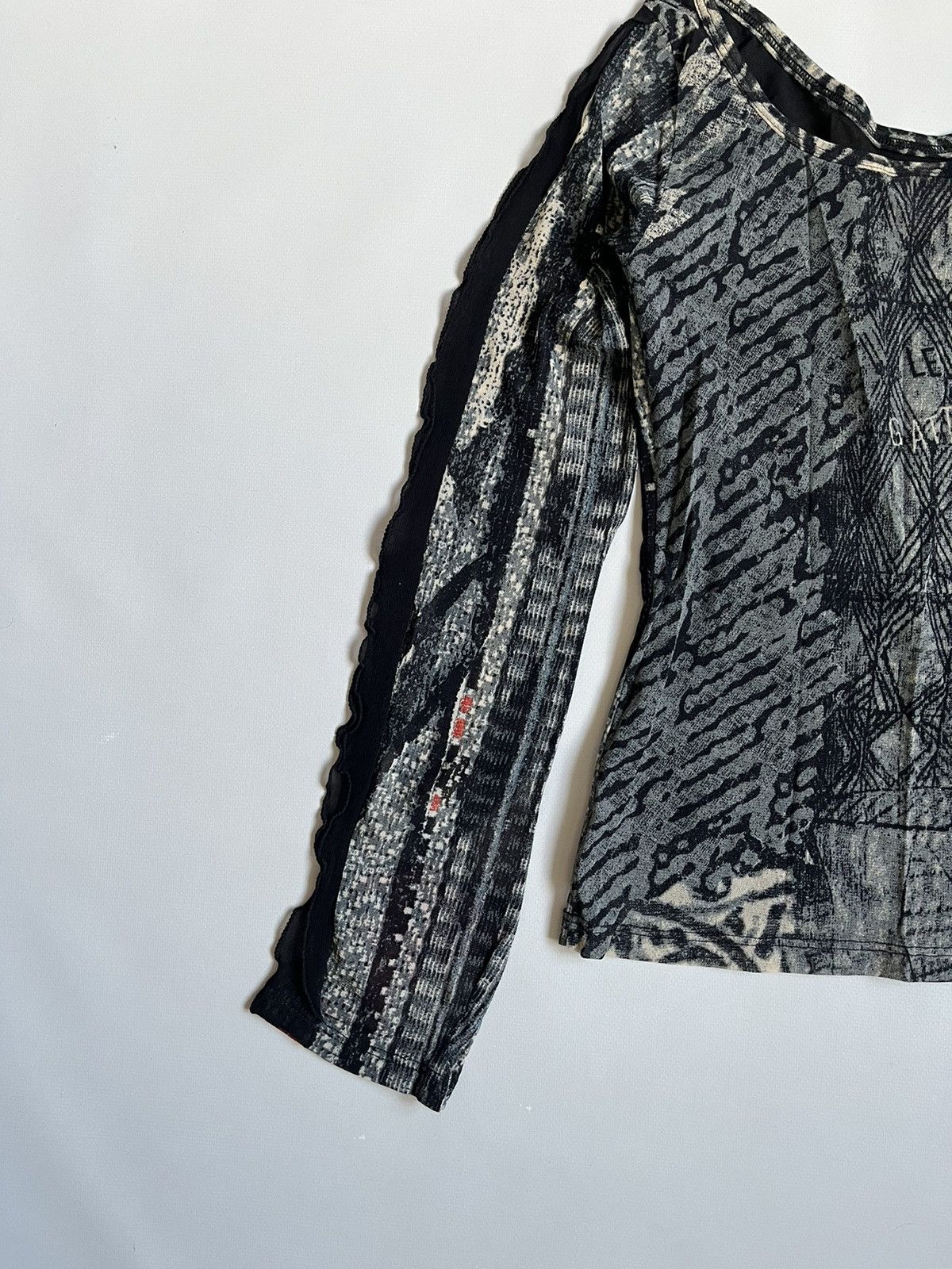 Jean Paul Gaultier Legatte Jeans Multicolor Printed Asymmetrical Longsleeve Size M / US 6-8 / IT 42-44 - 12 Thumbnail