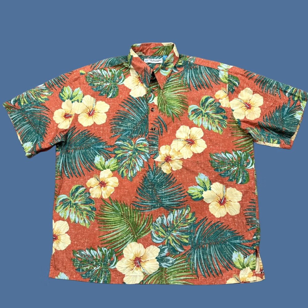 Tori Richard Tori Richard Polo Shirt Men's M Orange Floral Short Sleeve Shirt Size US M / EU 48-50 / 2 - 1 Thumbnail