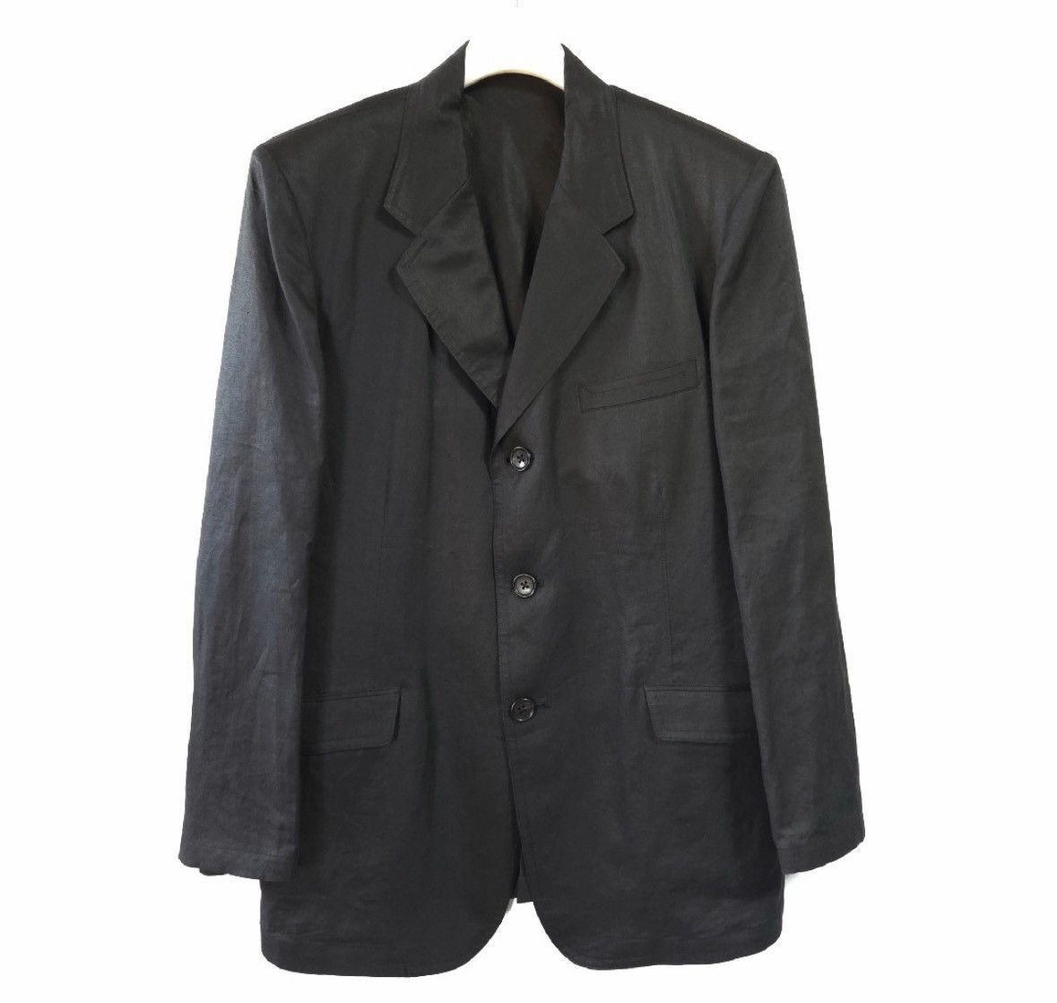 Yohji Yamamoto Yohji Yamamoto 2004SS Black Linen Blazer Size US M / EU 48-50 / 2 - 1 Thumbnail