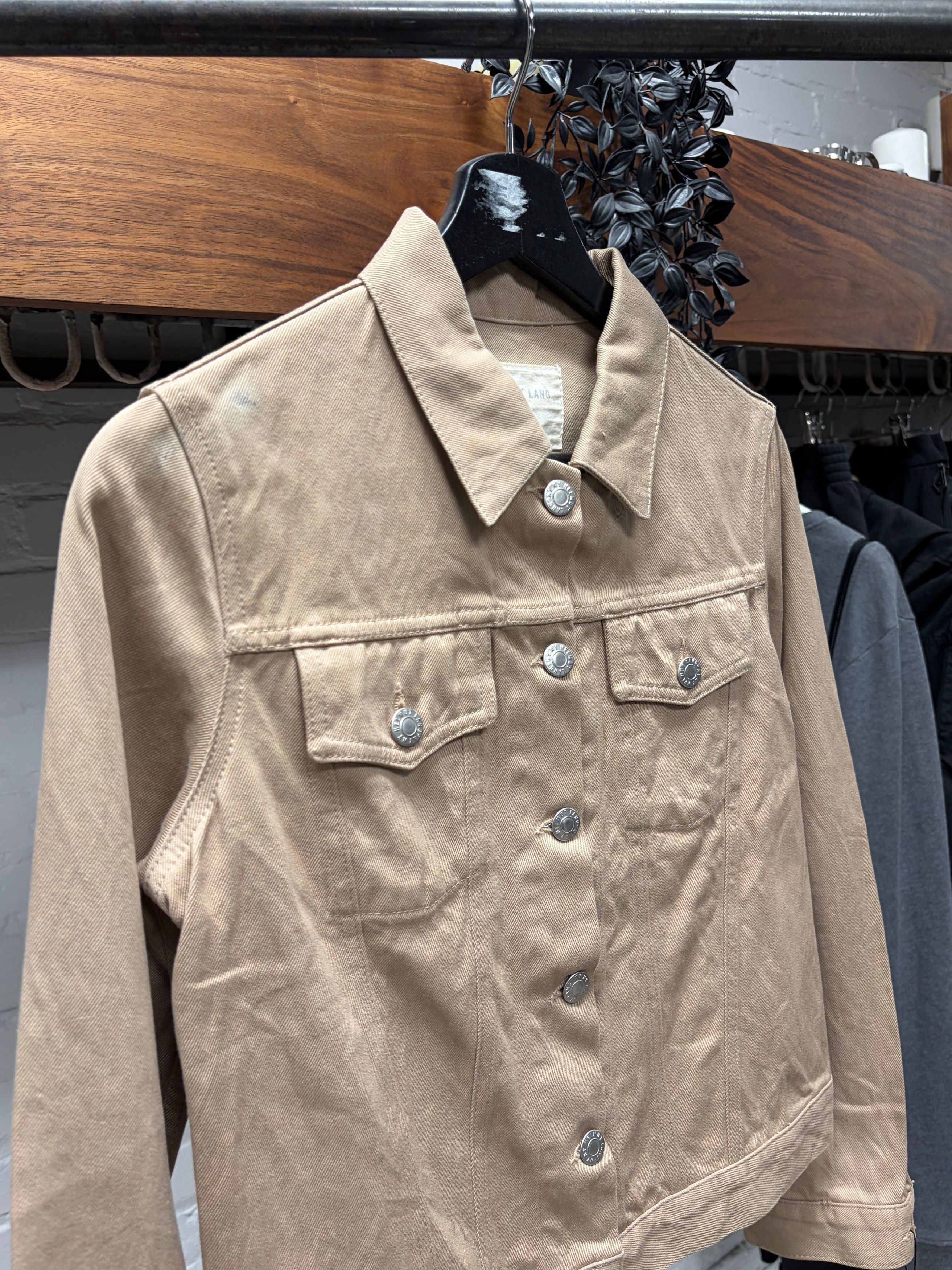 Helmut Lang Vintage Helmut Lang ‘Raw Silk Denim’ Brown Trucker Jacket Size US S / EU 44-46 / 1 - 2 Thumbnail