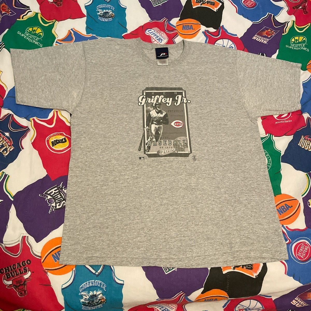 MLB × Pro Player × Vintage Vintage MLB 2000 Ken Griffey Jr Cincinnati Reds Baseball Tee Size US L / EU 52-54 / 3 - 1 Thumbnail
