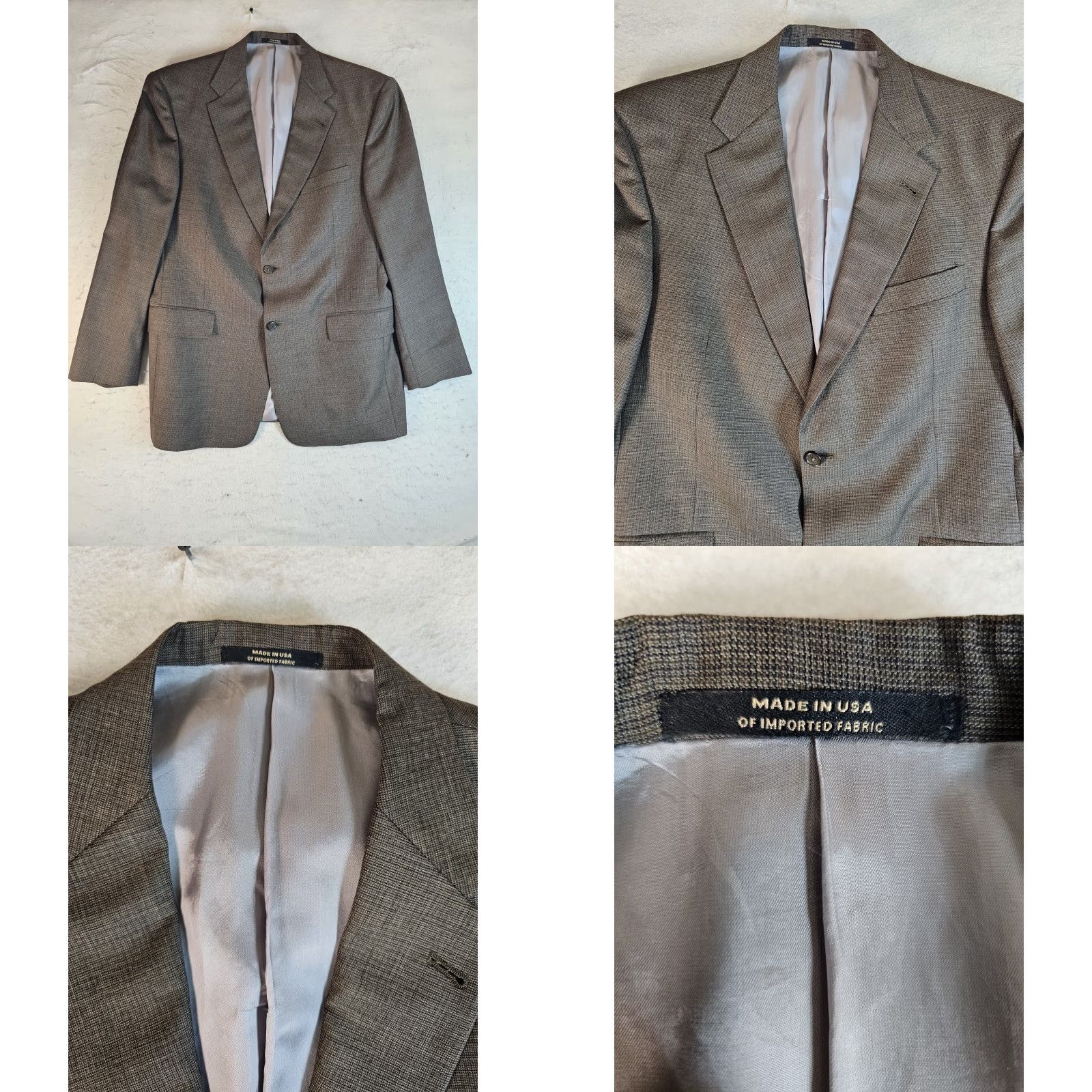 Hart Schaffner Marx Hart Schaffner Marx Signature Houndstooth Brown 2 Piece Suit Mens Size 41 R 34x32 Size 42R - 9 Thumbnail
