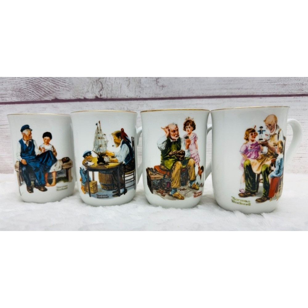 Other Norman Rockwell Museum Coffee Mug Cup Glasses (1982) Gold Tr Size ONE SIZE - 4 Thumbnail