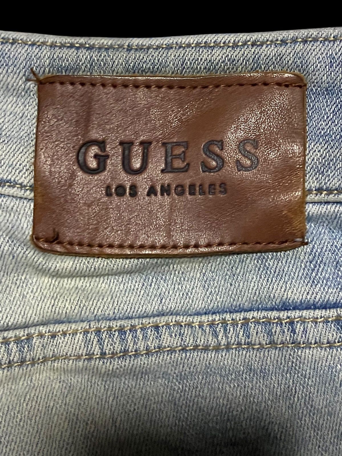 Guess × Pleasures Vintage Guess Blue Patched Ripped Seditionary Skinny Jeans Size US 32 / EU 48 - 12 Thumbnail