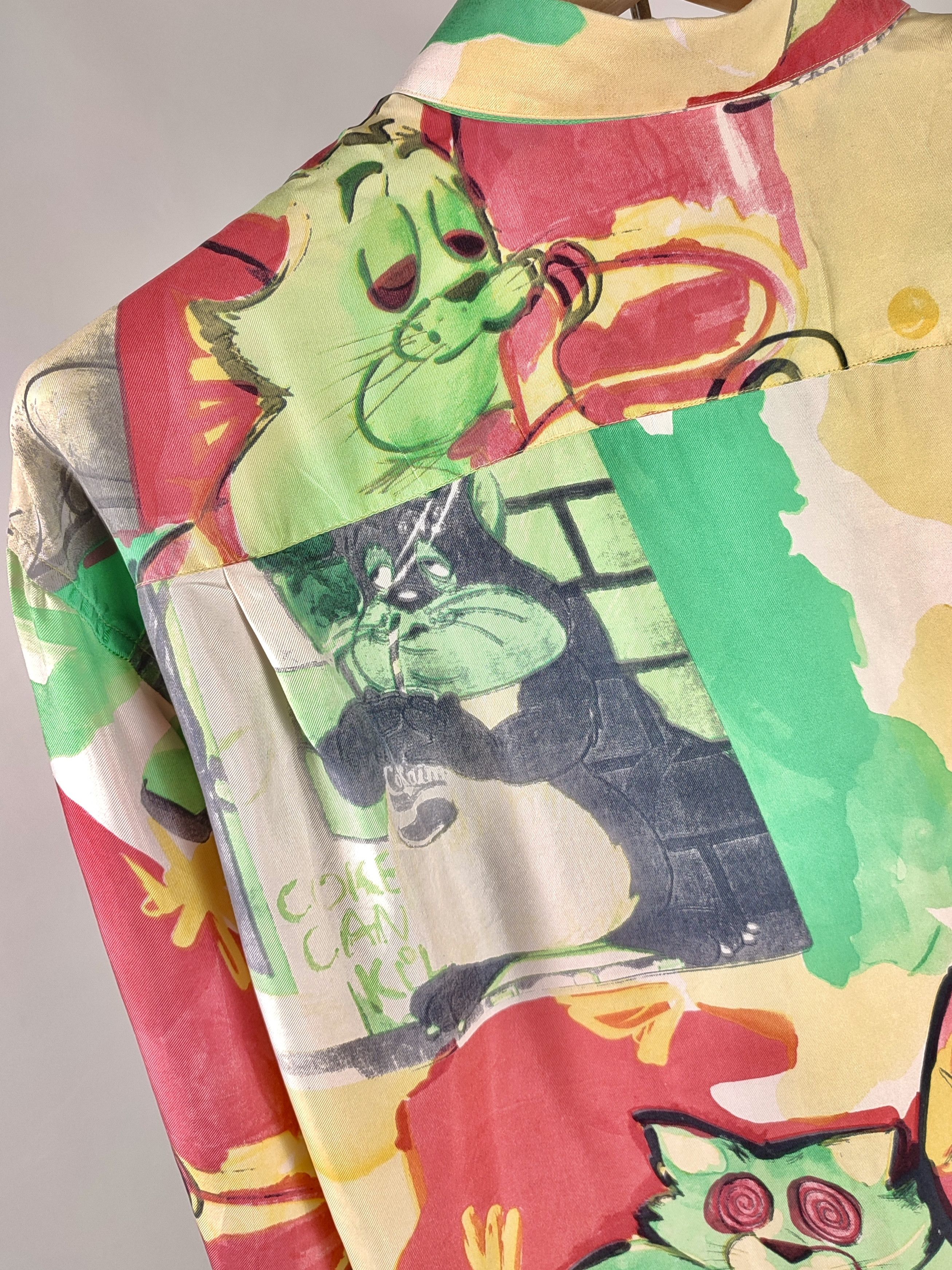 Iceberg 1992 Iceberg Silk Don’t Drug Out LSD Full Print Shirt 90s Size US L / EU 52-54 / 3 - 17 Thumbnail