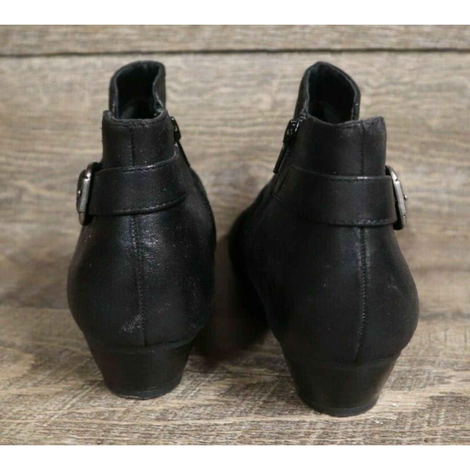 Vintage Kim Rogers Boots Women's Ankle 8.5 M Black Zipper Buckle Pam Size US 9 / IT 39 - 5 Thumbnail