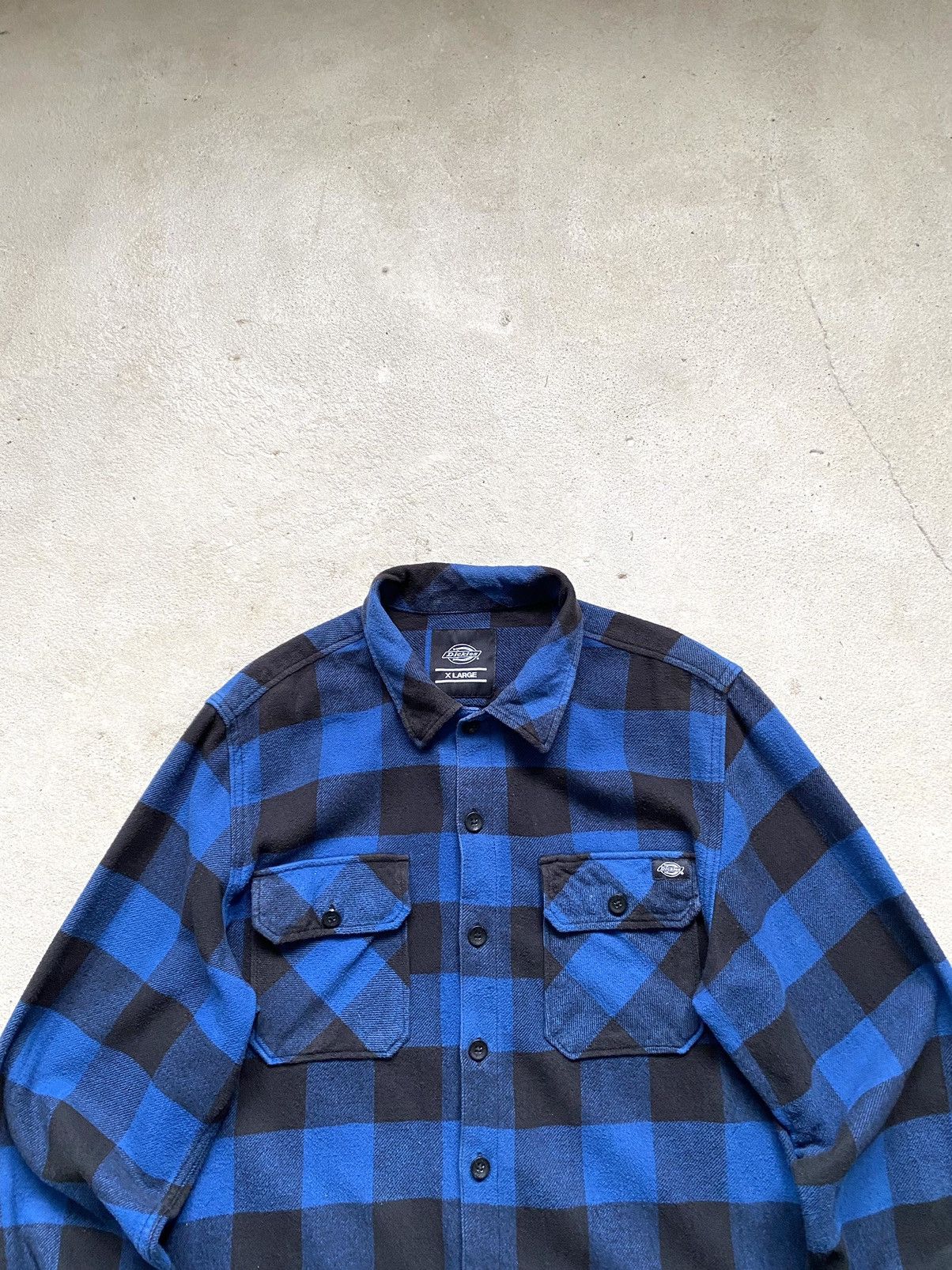 Dickies × Vintage Vintage Dickies Flannel Shirt Workwear Button Up Blue XLarge Size US XL / EU 56 / 4 - 2 Thumbnail