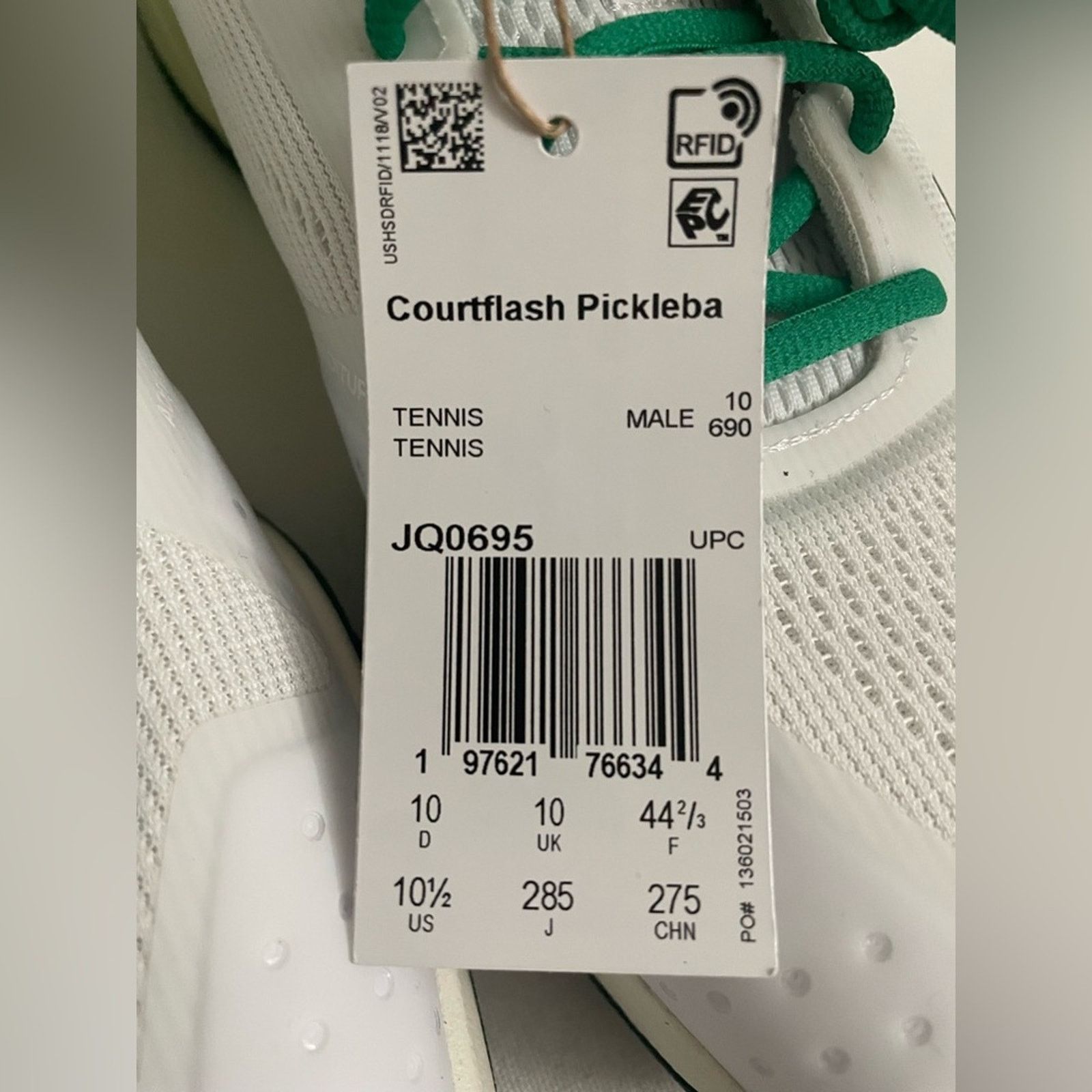 Adidas Adidas Courtflash Pickleball in White/BlackGreen Men 10.5 Size US 10.5 / EU 43-44 - 4 Thumbnail