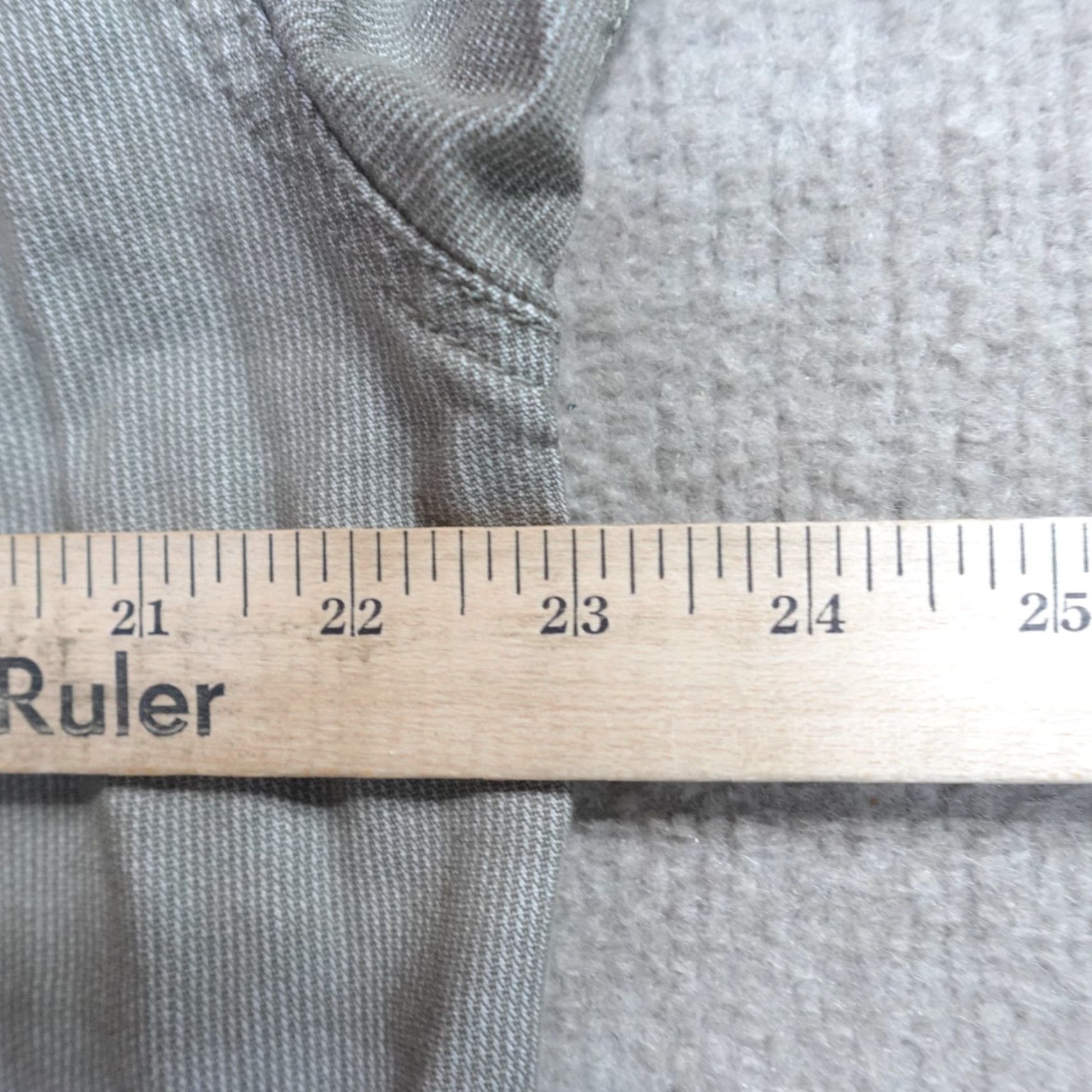 Levi's VINTAGE Levi's Shirt Band Collar Medium Beige Hickory Stripe Mens Button-Up Long Sleeve Size US M / EU 48-50 / 2 - 6 Thumbnail