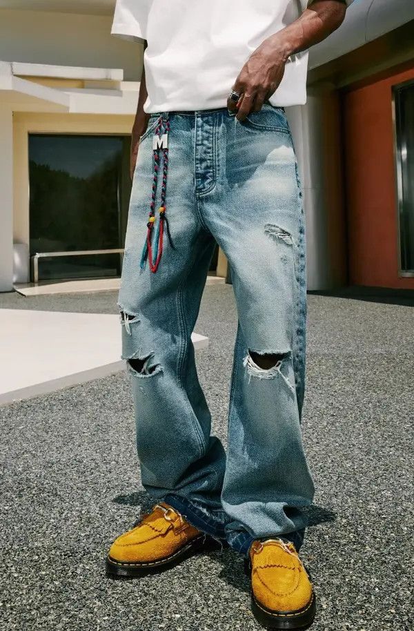 VIBE Vintage washed ripped bootcut jeans Size US 32 / EU 48 - 2 Thumbnail
