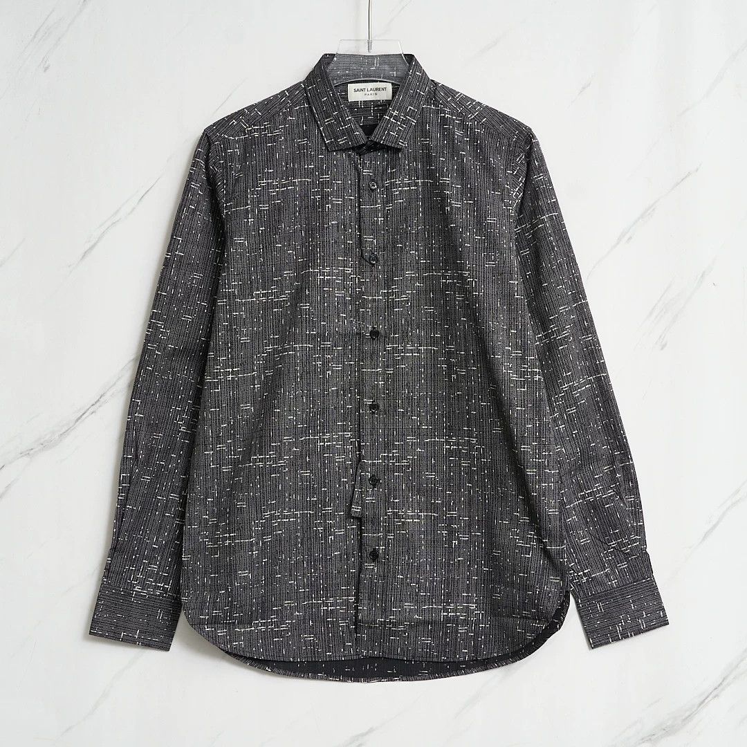Saint Laurent Paris Saint Laurent Men's Contrast Stripe Shirt Size US M / EU 48-50 / 2 - 1 Thumbnail