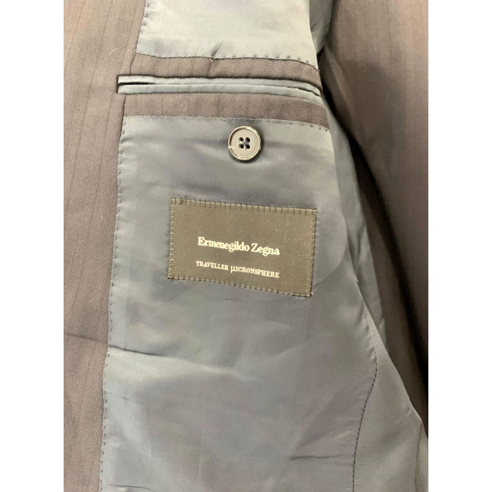 Ermenegildo Zegna Ermenegildo Zegna Traveller Micronsphere 2 Piece Suit Navy Blue 50R US 40R Wool Wool Travel Mens Regular Jacket Pants Size 50R - 6 Thumbnail