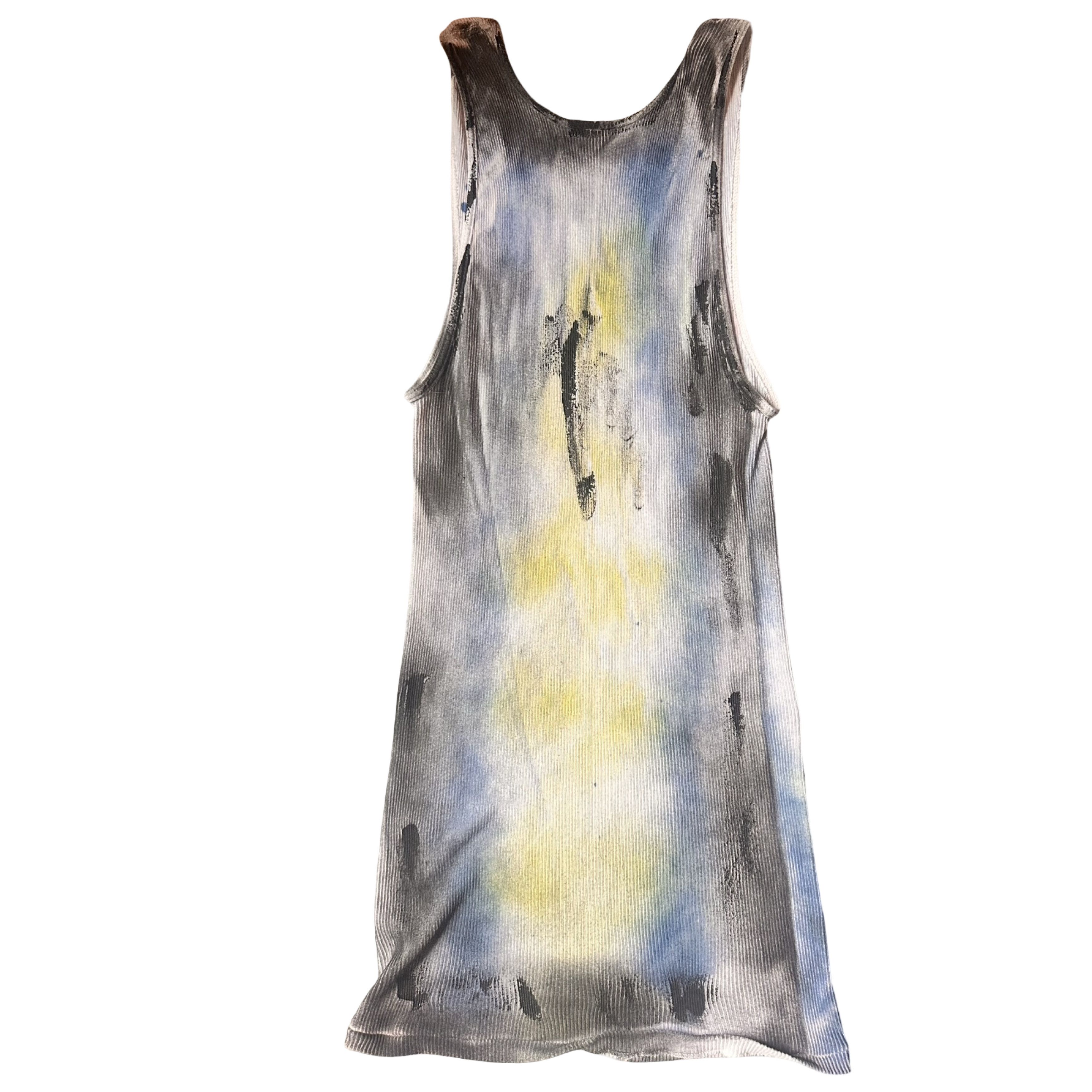 Hanes 'Atmos' White Blue/Yellow Graphic Print Tank Top - Large Size US L / EU 52-54 / 3 - 8 Thumbnail