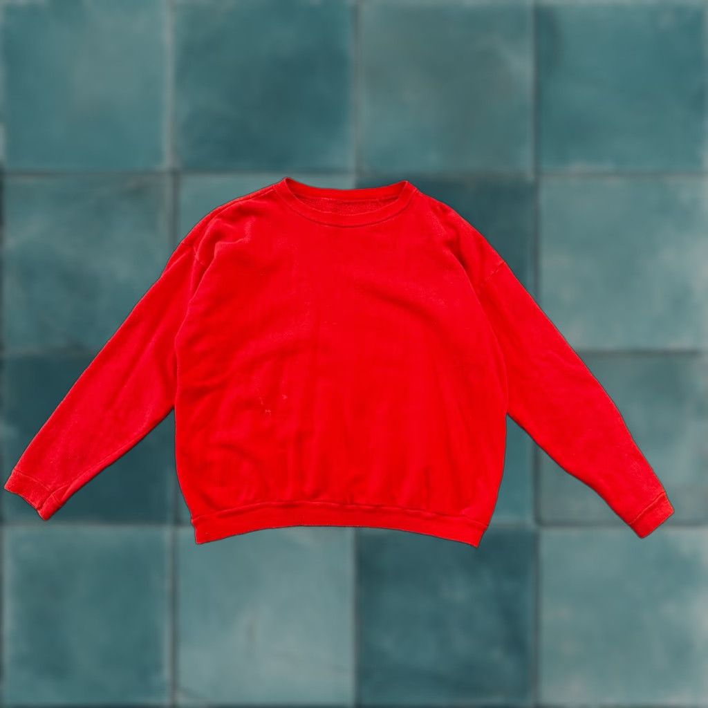 Vintage VINTAGE Casual Wear Sweatshirt Shirt Mens L Red Graphic Print 1960s 60s 70s All Seasons Pullover Crew Neck Fleece Acrylic United States Size US L / EU 52-54 / 3 - 1 Thumbnail