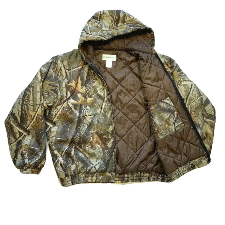 Realtree VINTAGE Aquarian's Realtree Hardwoods Camo Insulated Hooded Jacket XL Men Camouflage Bomber Coat Size US XL / EU 56 / 4 - 2 Thumbnail