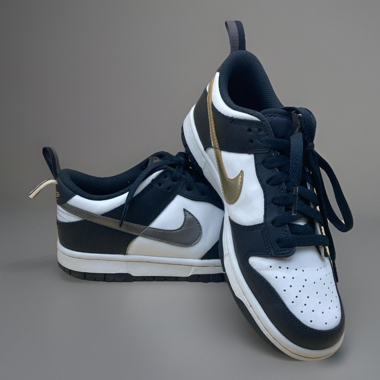 Nike Nike Dunk Low Black White Off Noir Gold Size 5.5 Womens Size US 7 / IT 37 - 4 Thumbnail