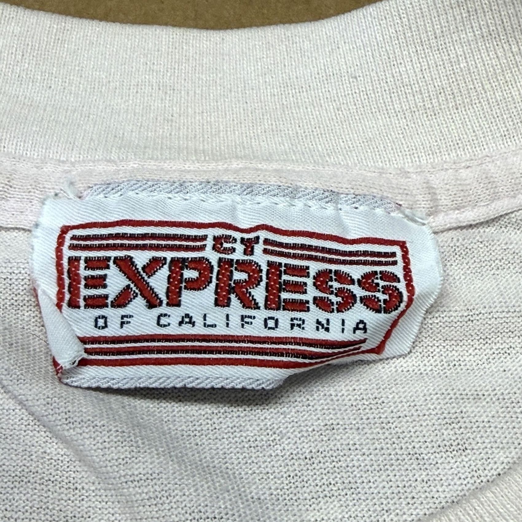 Express VINTAGE Express of California Shirt Mens Large Pink Leopard Graphic Tee 80s Size US L / EU 52-54 / 3 - 6 Thumbnail