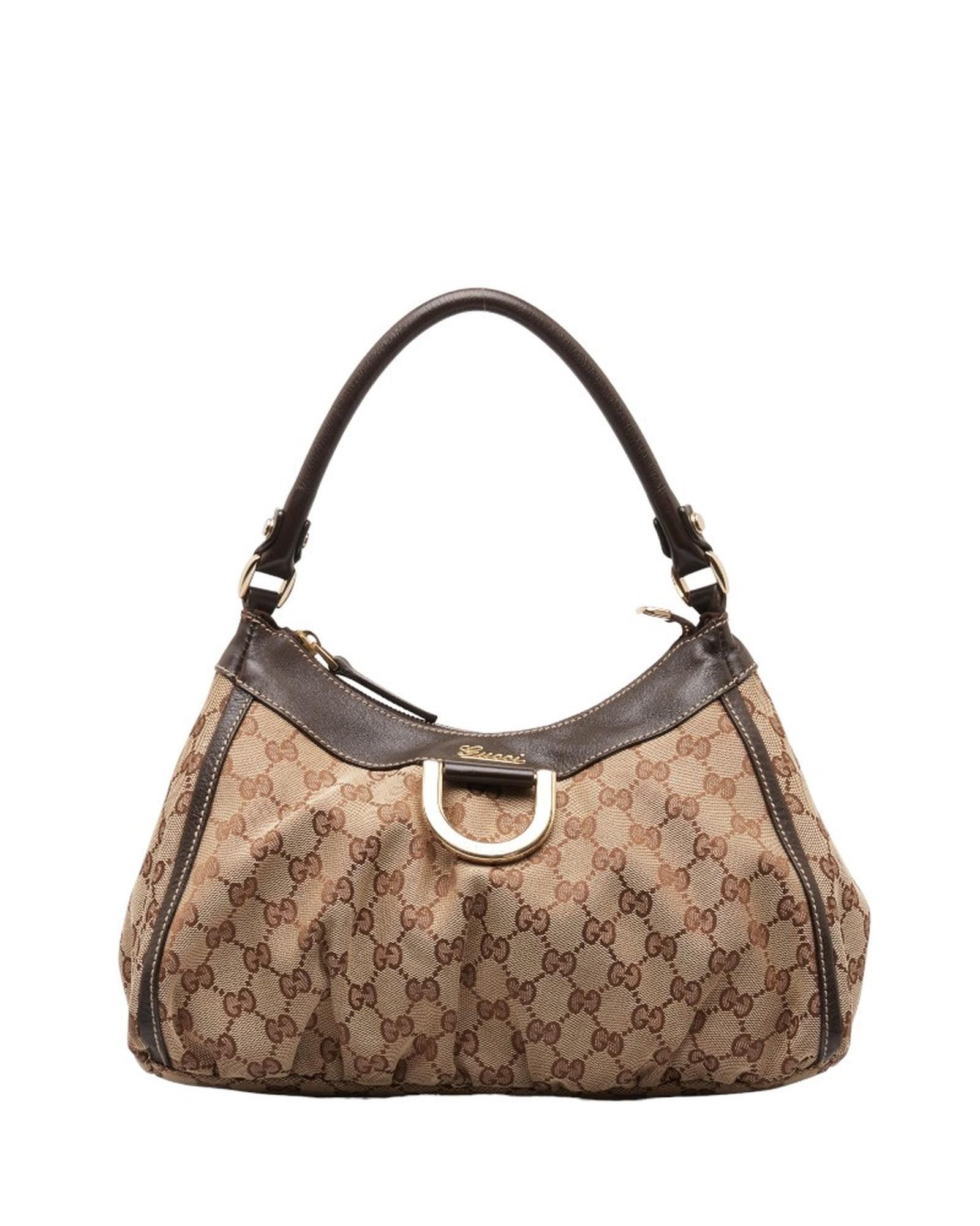 image of Gucci Canvas Shoulder Bag - Classic Brown Design, Women's